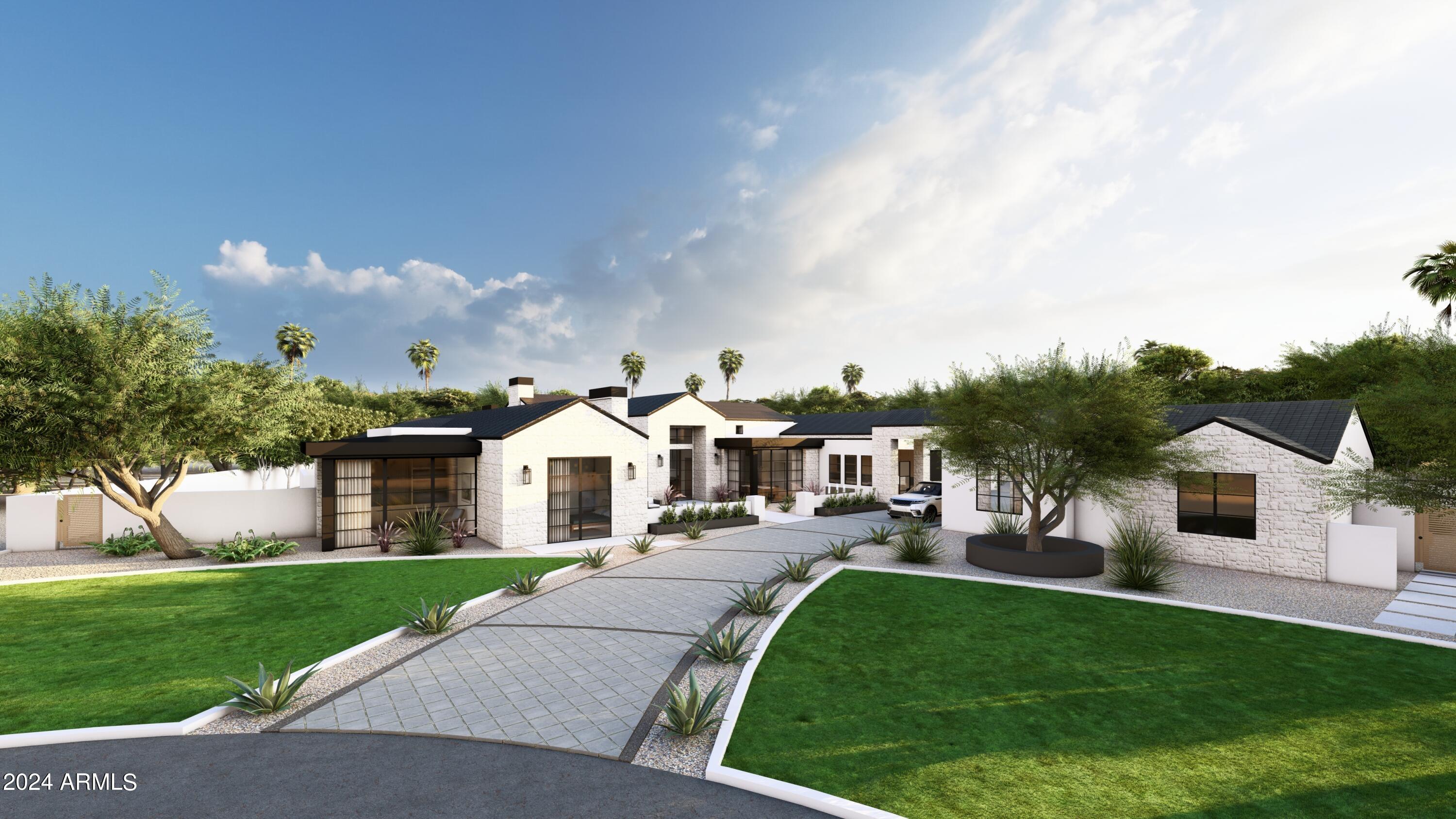 Introducing 6001 E Donna Circle - a new construction set to be completed by Q4 2024. This spectacular estate, nestled on a private cul-de-sac lot, offers a seamless blend of luxury, comfort, and transitional design. This 8,160 sq. ft. residence exemplifies exquisite craftsmanship and sophisticated style. With 5 spacious bedrooms, including one in the casita, and 5.5 elegantly designed bathrooms, this home is ideal for both relaxation and entertainment. The thoughtfully crafted floor plan includes a dedicated office, formal dining room, versatile flex room, charming morning room, and a generously sized covered patio. The gourmet kitchen showcases stunning White Santorini Quartzite countertops paired with custom Rift Oak cabinetry, seamlessly integrating top-of-the-line More...