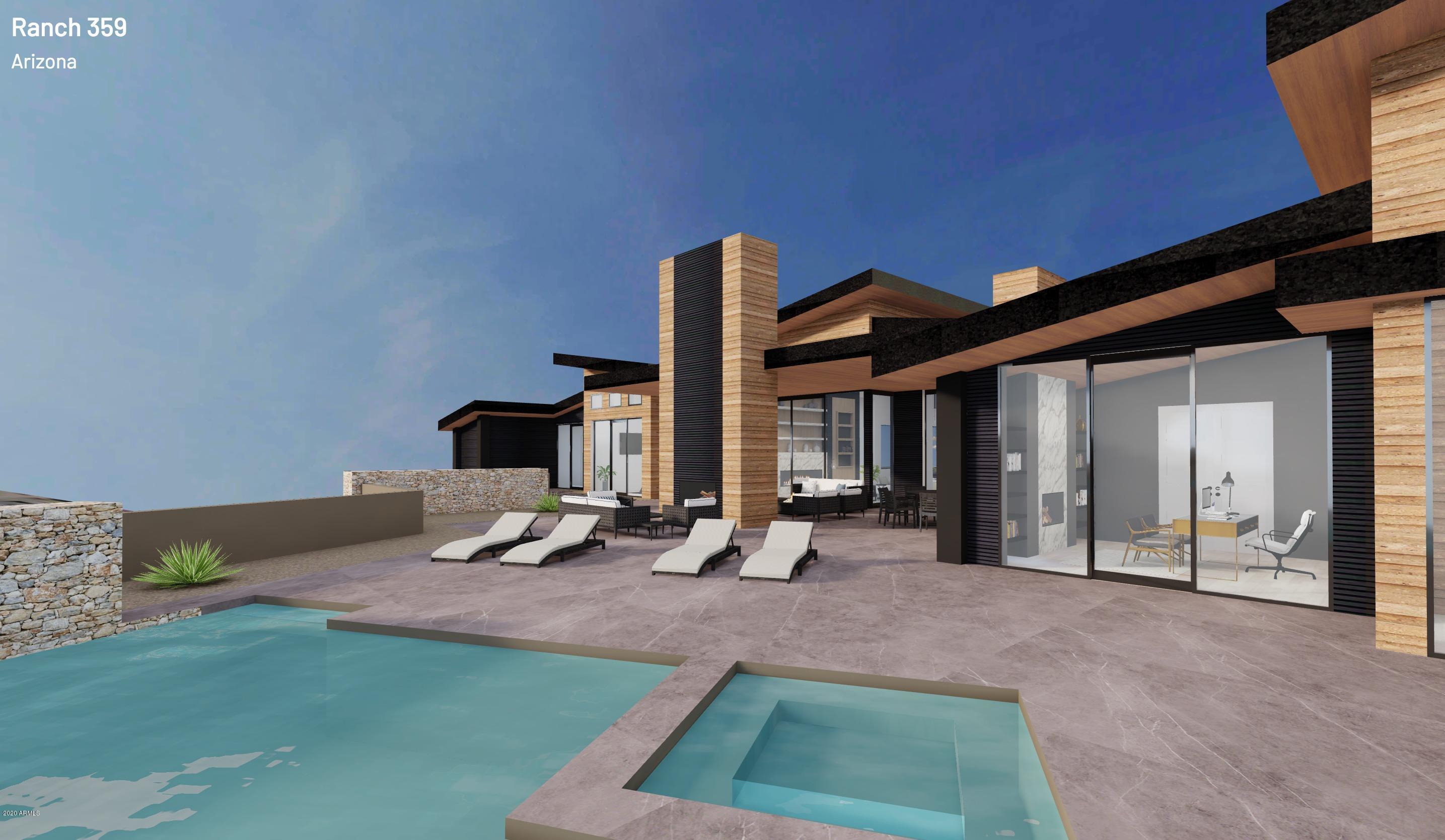 Sublime ''Desert Modern'' Architecture designed and built by The JK Companies to be completed in spring 2021- Located in Desert Mountain's highest village, Cintarosa Ranch, this home is defined by multiple roof lines and layers of stone that echo the surrounding desert. The sleek contemporary interior adds to the perfection of the high elevation and panoramic surrounding vistas. All on one level, this open, airy and inviting floor plan encourages the indoor / outdoor living experience that is so unique to Arizona. Retractable glass walls encourage freedom of movement indoors and out and supply an infusion of natural light. With multiple conversation and dining spaces the home offers gatherings large and small with plenty of serenity and privacy for all. The cutting edge, high end finishes strike the perfect balance between being elegant yet comfortable. Main house has master bedroom, two guest suites, plus office and a separate guest house. South facing patio provides plenty of sun on negative edge pool through the winter season and large covered patio allows for plenty of shade for outdoor dining and living. Enjoy undisturbed desert vistas during the day and mountain silhouettes at night. Plenty of storage through out with his and her walk in closets, large pantry and a 4 car garage plus adventure room for storing all your AZ outdoor lifestyle gear and equipment! Bike or Bike or hike from your home to the nearby Desert Mountain Trails with over 15 miles of multi-use trails. Chiricahua and Cochise Geronimo Clubhouses are nearby for quick access to dining and golf. Sonoran Fitness center located within a short drive from these sites. Please inquire for additional details on this property and others coming! More Photos of construction and virtual walk thru coming soon!