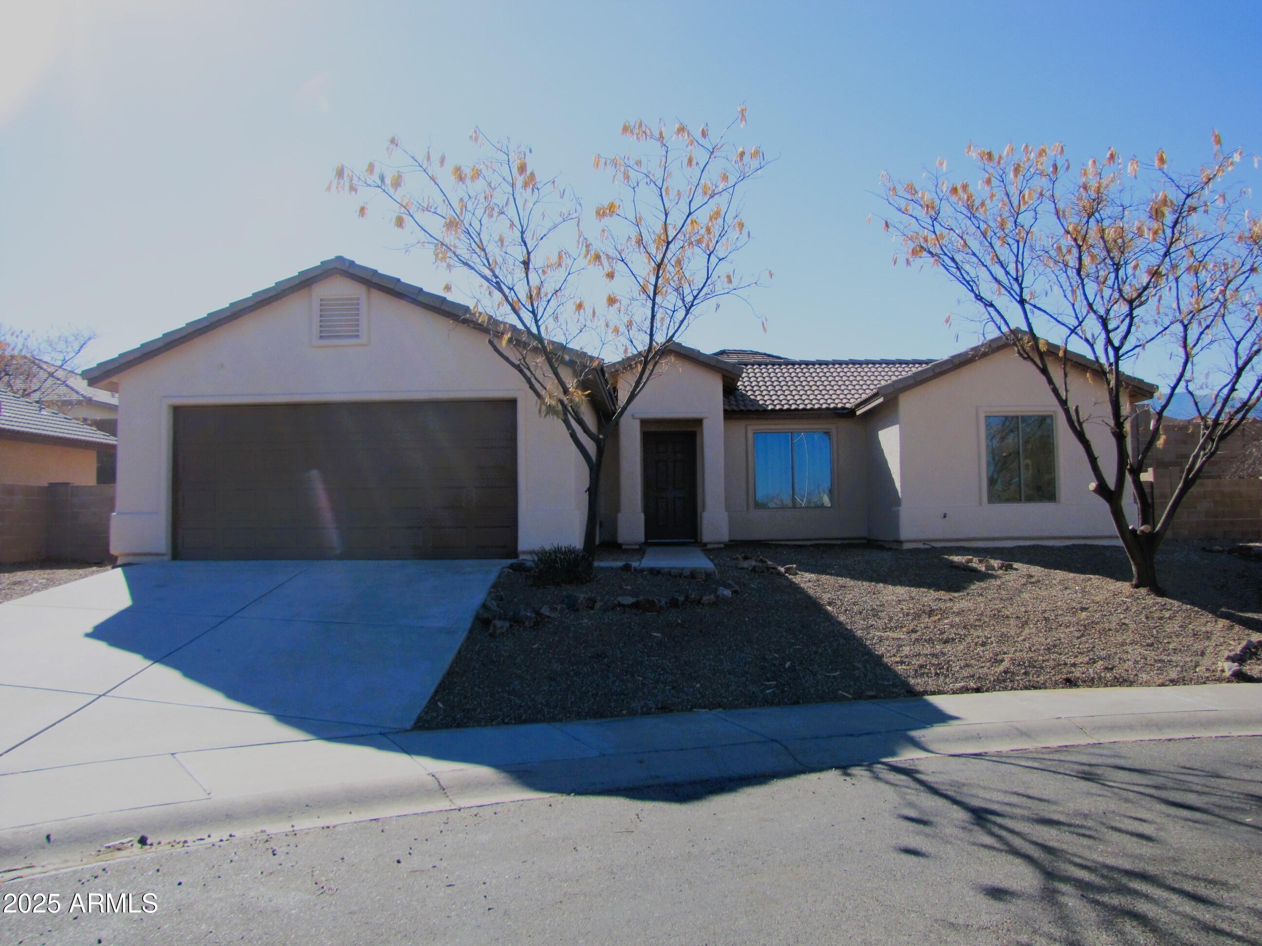 This updated 3BR/2BA/2CG, 1096 sq.ft. rental in Silverado subdivision is centrally located in Sierra Vista, AZ minutes from Ft. Huachuca, shopping schools and Canyon Vista Medical Center. The open, split floor plan includes new tile flooring, fresh paint and central A.C. The backyard has a large gazebo and low maintainance landscaping.