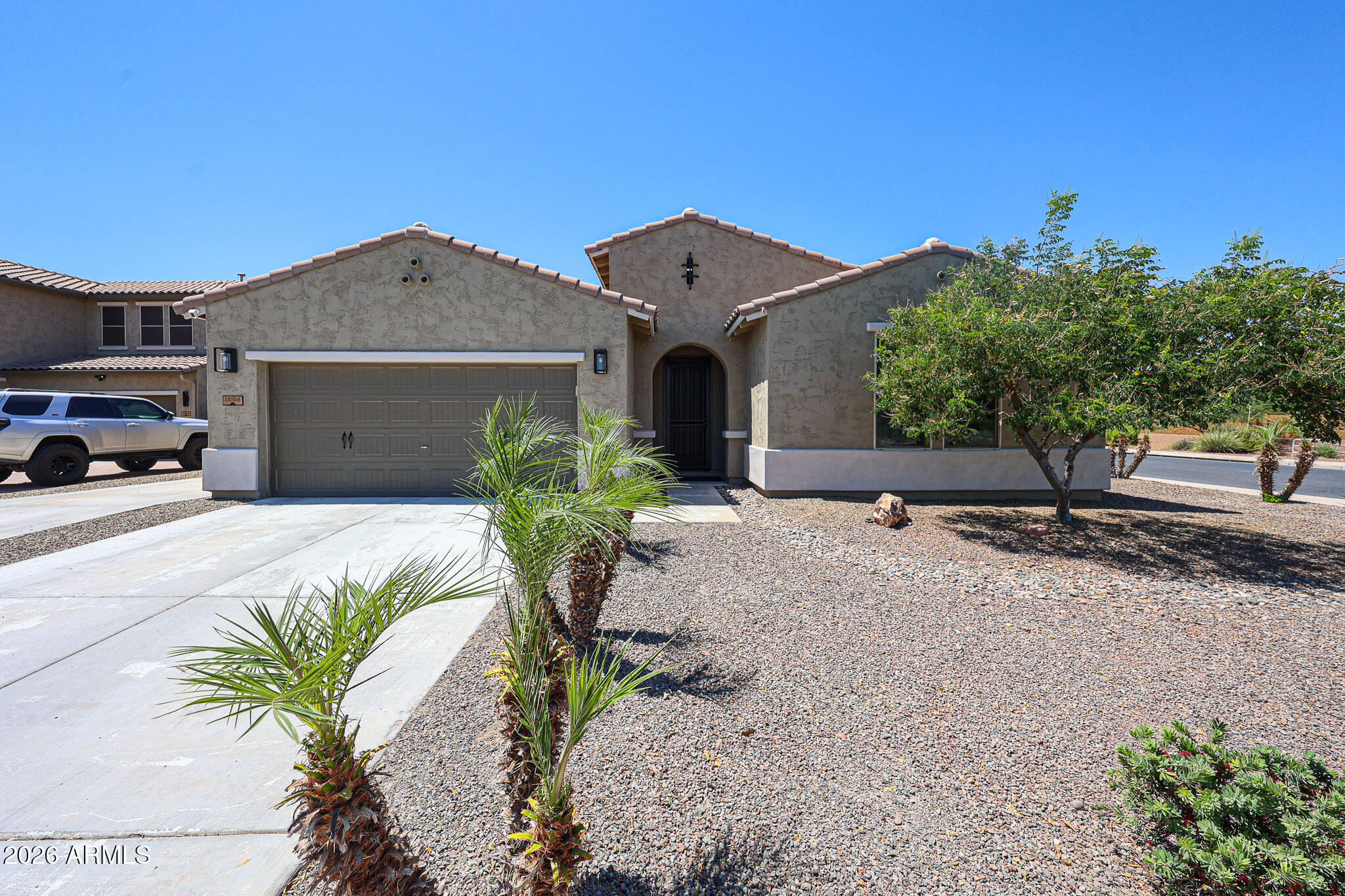 Unique opportunity in the highly sought-after, RV-friendly community of Sedella. Designed with both function and lifestyle in mind, this beautifully maintained
3 BR/2 BA home features a split floorplan plus a versatile office/flex space. Newer AC Unit. The corner lot has an extended paved drive leading to an RV gate with ample room for RV/trailer storage and direct access to the 3-car, tandem garage. The interior offers crown molding & plank style, porcelain tile flooring throughout. Granite counters, under-cabinet lighting, stainless appliances and a walkin pantry highlight the open-concept kitchen. The spacious primary suite is complete with separate tub, walk-in shower & dual vanities. Enjoy your backyard and enjoy the covered patio, built-in barbeque and low-maintenance synthetic gras