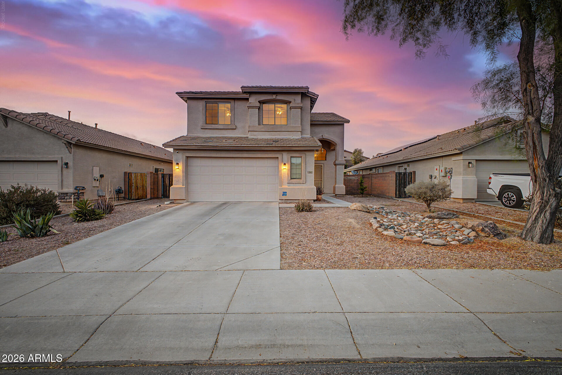 Check out this gorgeous two-story home with pool, a 2-car garage & RV gates! Inside, you'll find bright and inviting living areas with tile flooring, soaring ceilings adding an airy feel, plantation shutters in all the right places, arched passageways, and a soothing palette that makes you want to stay. The kitchen comes equipped with oak cabinetry, a spacious peninsula, and built-in appliances for a seamless cooking experience. The main bedroom is a true retreat, offering a practical walk-in closet and a bathroom with double sinks and a separate shower & tub. The den is perfect for an office. Enjoy outdoor living in the backyard, including a covered patio perfect for morning coffee, ample seating space, and a sparkling pool for a refreshing time! What are you waiting for? Make it yours!