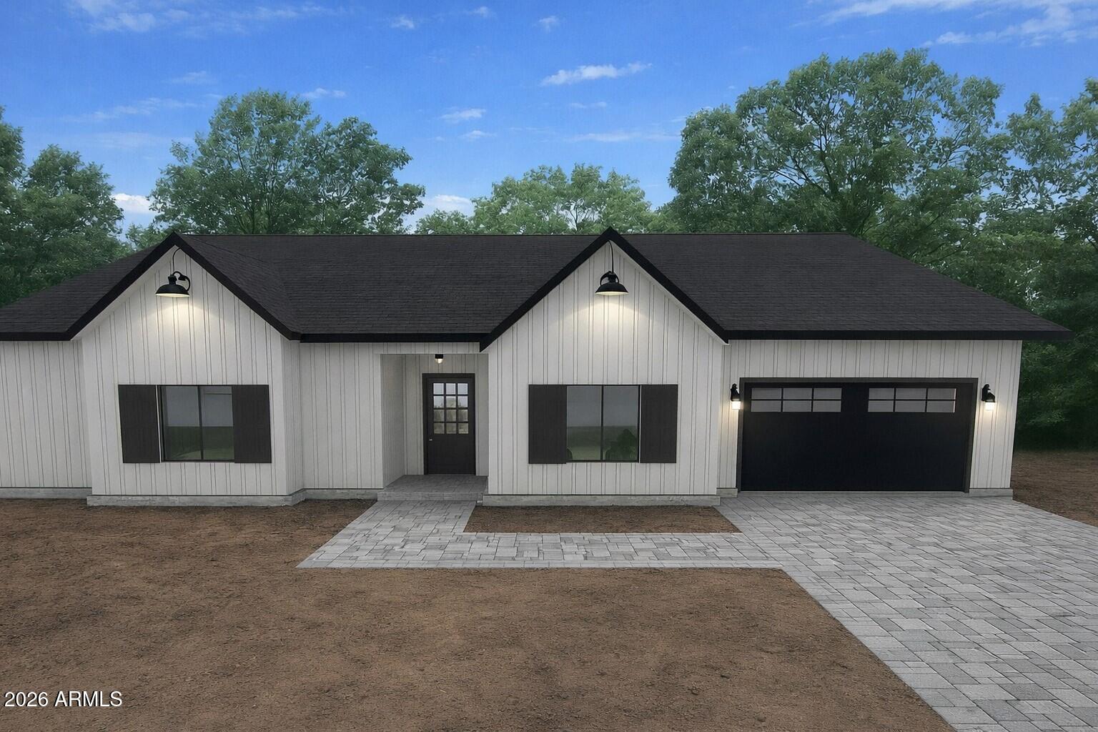 Welcome to Arizona living at its finest! This brand-new 2,130 SF home offers 4 spacious bedrooms, 2 beautifully designed bathrooms, and a 2-car garage, all set on a full acre with endless possibilities. Step inside to find high-end hard surface flooring throughout, semi-custom cabinetry, and a stunning custom walk-in shower that elevates the primary suite. The open-concept layout is perfect for both everyday living and entertaining. Enjoy wide-open space for your toys, RVs, or horses--no compromises here. Whether you're looking for room to grow, relax, or create your dream outdoor lifestyle, this property delivers it all with modern finishes and timeless appeal.