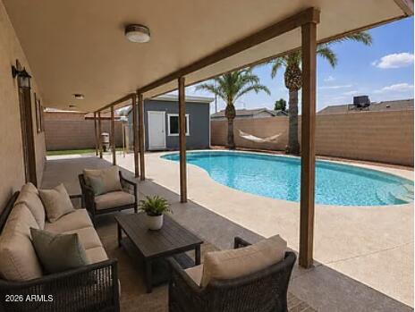 UPDATED TIMELESS HOME WITH A DETACHED CASITA AND SPARKLING POOL! 3-bed, 2-bath residence offering exceptional outdoor living.

Thoughtfully updated throughout, the home features refreshed flooring, paint, lighting, and remodeled bathrooms, creating a stylish and move-in-ready interior. Major improvements include a full HVAC system replacement in February 2023 with warranty coverage through 2033, a new water heater installed in 2022, and a resurfaced pool deck completed in 2022.

Enjoy your own private backyard retreat centered around a sparkling pool and expansive outdoor living space. Adding even more versatility is the detached casita/pool house, complete with its own A/C and electricity--perfect for guests, a home office, or additional space/area.