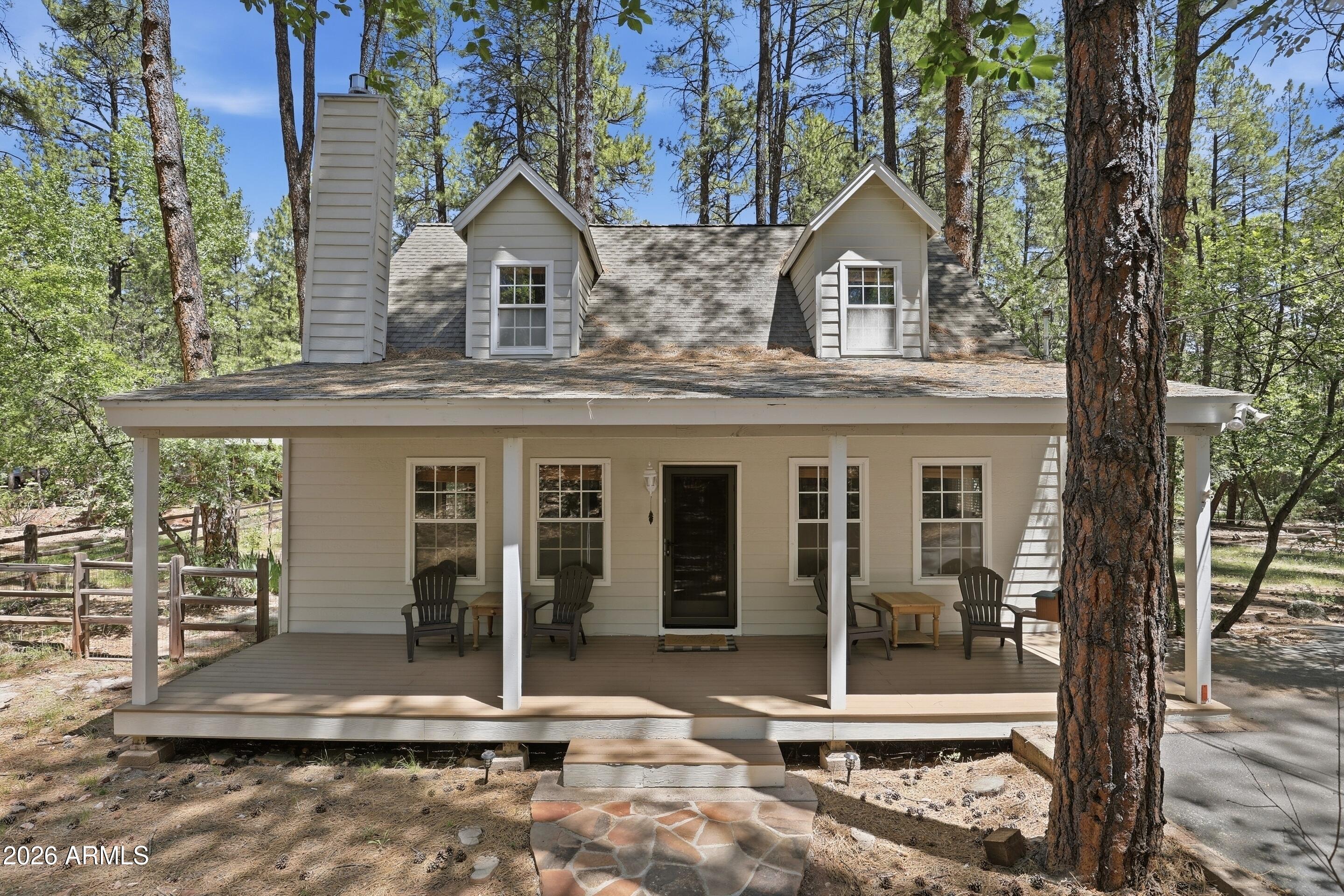 Charming cabin or full-time residence in the heart of Pine, set among towering pines on a spacious 0.47-acre lot with a serene, park-like feel. The property features a fenced yard and a seasonal stream in the backyard, adding to its peaceful, natural setting.
Step onto the inviting front deck and into a warm interior with a stunning wood cathedral ceiling and open-concept layout. The great room centers around a cozy gas fireplace, while the kitchen offers stainless steel appliances and flows seamlessly into the living and dining areas.
The main level includes a comfortable primary suite and laundry room. Upstairs, you'll find a large loft, an additional bedroom, and a full bath--perfect for guests or a home office.
Enjoy fresh mountain air and the perfect blend of rustic charm and moder comfort in this private retreat.