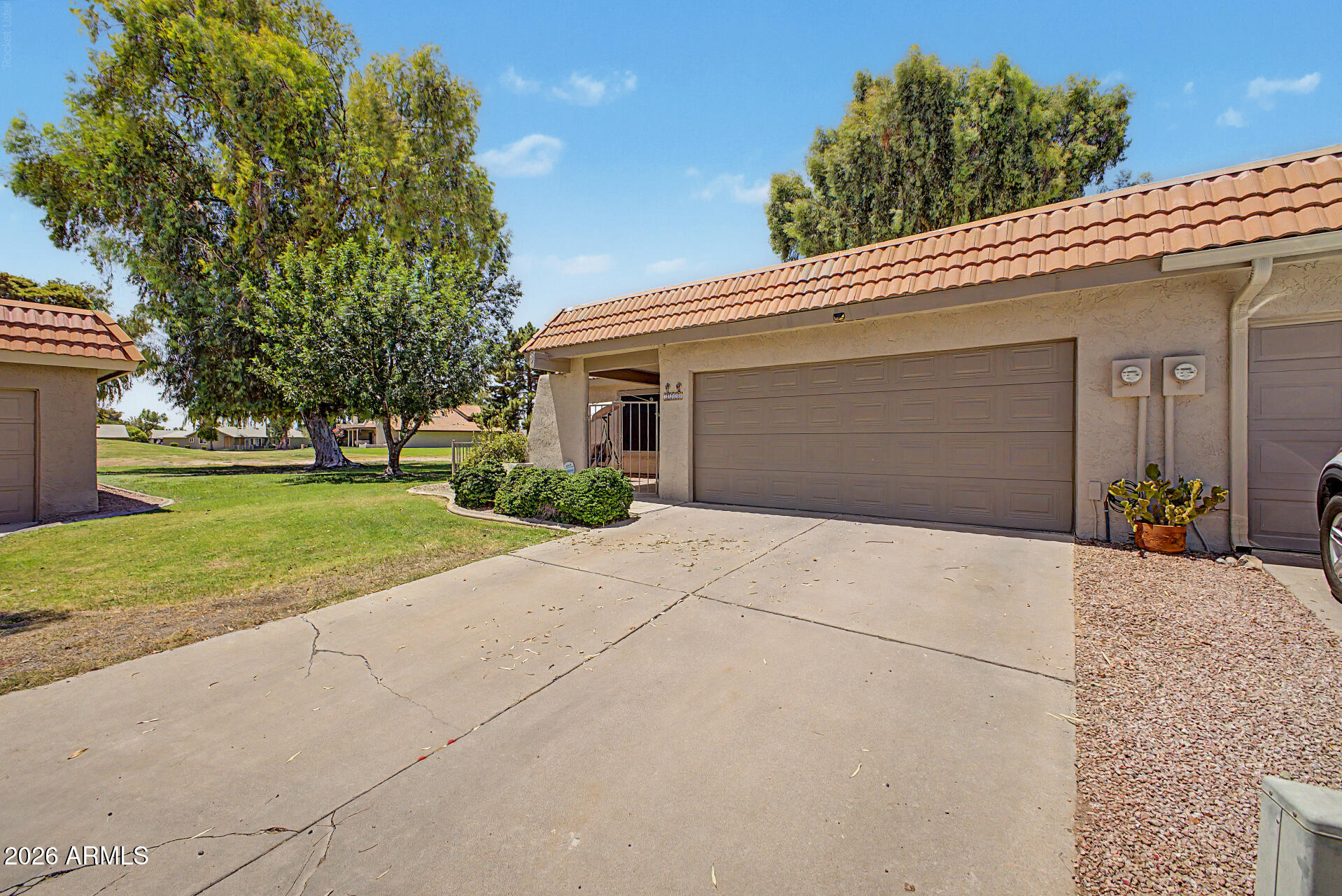 Fantastic opportunity to own this 2-bed 2-bath home on a peaceful cul-de-sac! You're greeted w/ a 2-car garage, a manicured lawn, & an inviting front patio. Inside, you'll find a serene living room w/ a soothing palette, soft carpeting, & a cozy fireplace. You'll also find a family room for relaxing evenings w/ loved ones. The well-appointed kitchen comes w/ ample wood cabinetry & built-in appliances for a seamless cooking experience. The primary bedroom showcases a built-in closet w/ mirrored doors that enhance the sense of space, sliding door access to the patio, & a private bathroom for added comfort. You'll be delighted by the atrium, which provides abundant natural light throughout. The screened patio offers the perfect spot for dining al fresco or happy hour! Situated on a lot with Mountain Views, perfect for enjoying Arizona evenings and for the 4-legged family members to play. The South Mountain Preserve right in your backyard with tons of trails for easy hiking. Quick access to freeways for easy commuting. World class shopping, restaurants, museums and nightlife right outside your doorstep! Quick access to the I10 and 202 freeways for easy commuting.