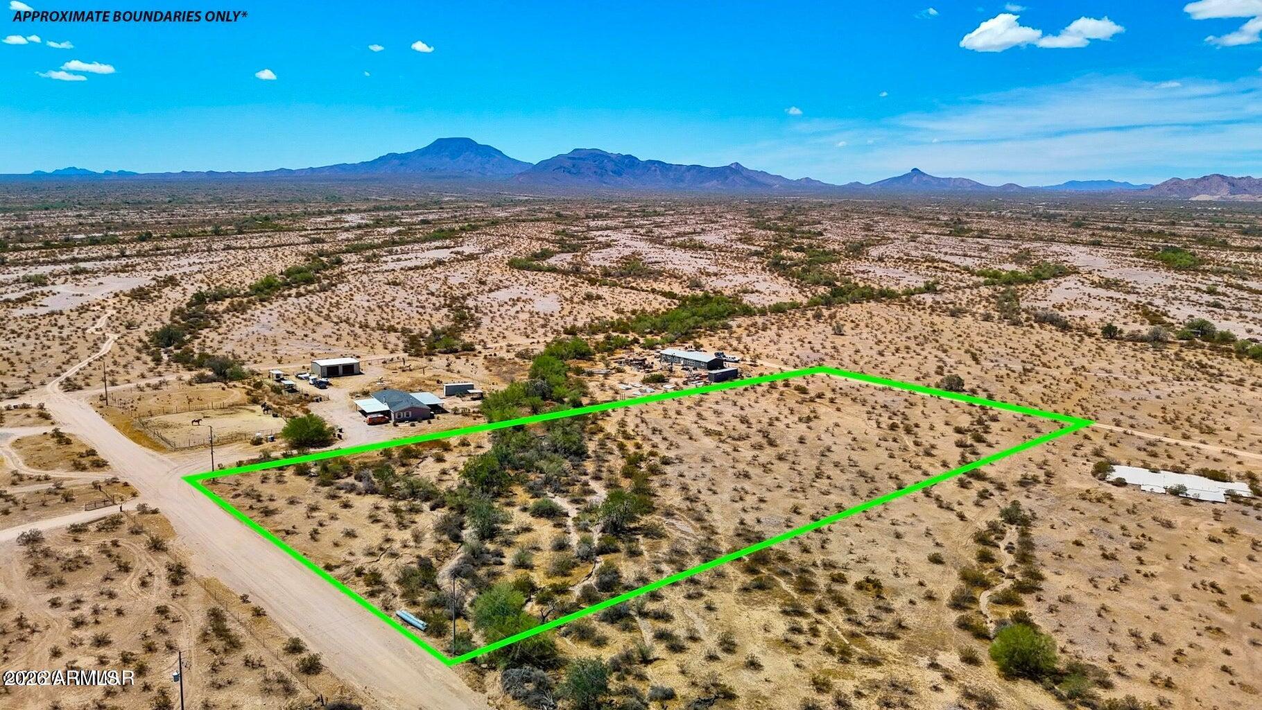 Enjoy peace, quiet, and stunning starry night skies on this level, ready to build on, property. Site build, manufactured, horses, stables, boats, RVs all are allowed on this property. You can also split and sell all of part of this acreage as well. Electric is available, with convenient access to all amenities in Maricopa just 15 minutes away.