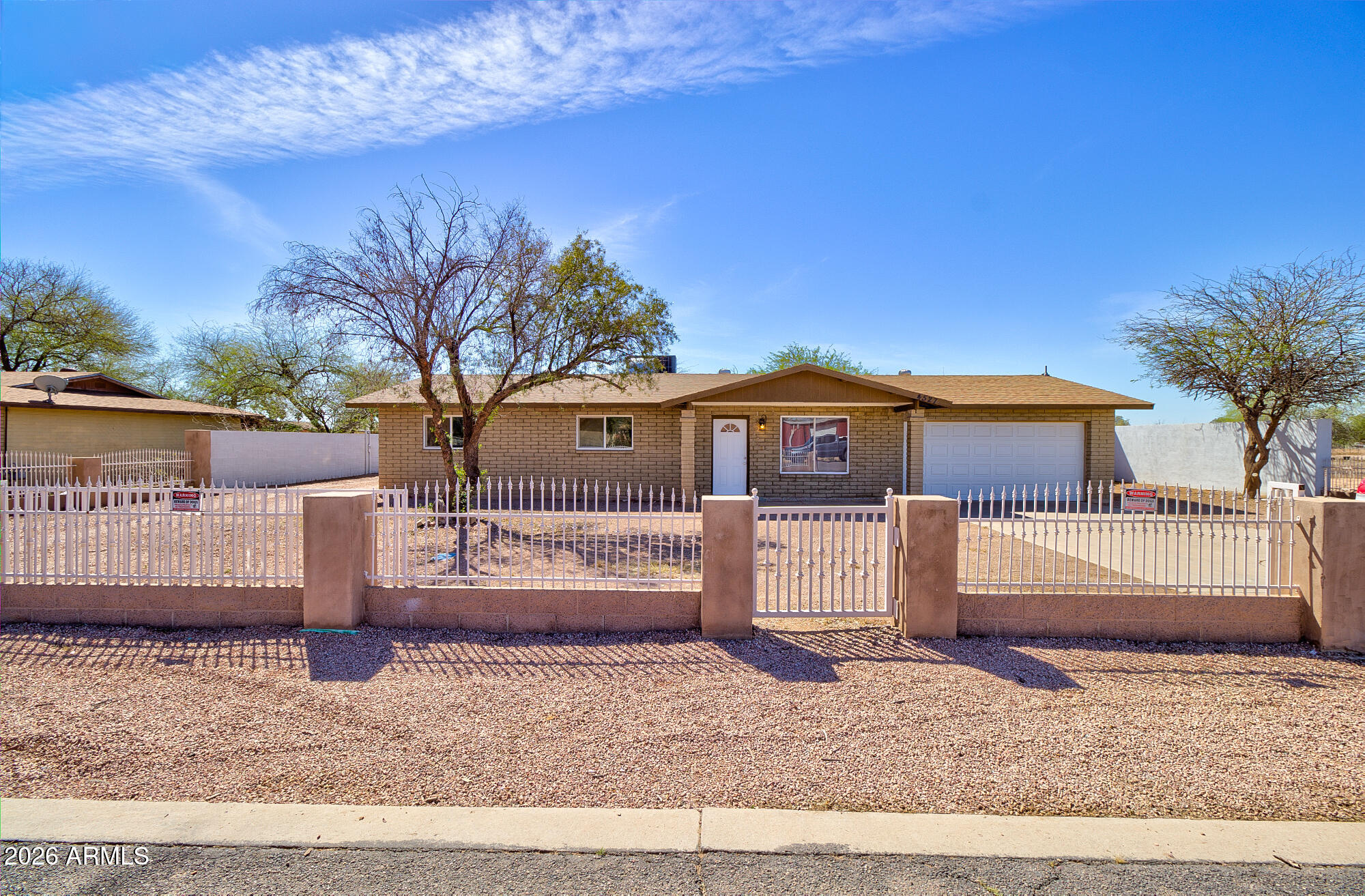 This unique property features two separate homes, perfect for multi-generational living, rental income, or extended guest space. The front home is a 3 bedrooms and 2 bathrooms, while the back home includes 3 bedrooms and 1 bathroom, giving you flexibility and strong income potential.
HORSE PRIVILEGES, stalls and plenty of room to roam, plus the convenience of separate septic systems for each home. Inside, features neutral colors and tile flooring throughout. The front house is fully fenced separately from the back house. It has travertine throughout, Updated light fixtures and freshly painted kitchen cabinets. This block construction home with an extended length garage is ready for you to enjoy.