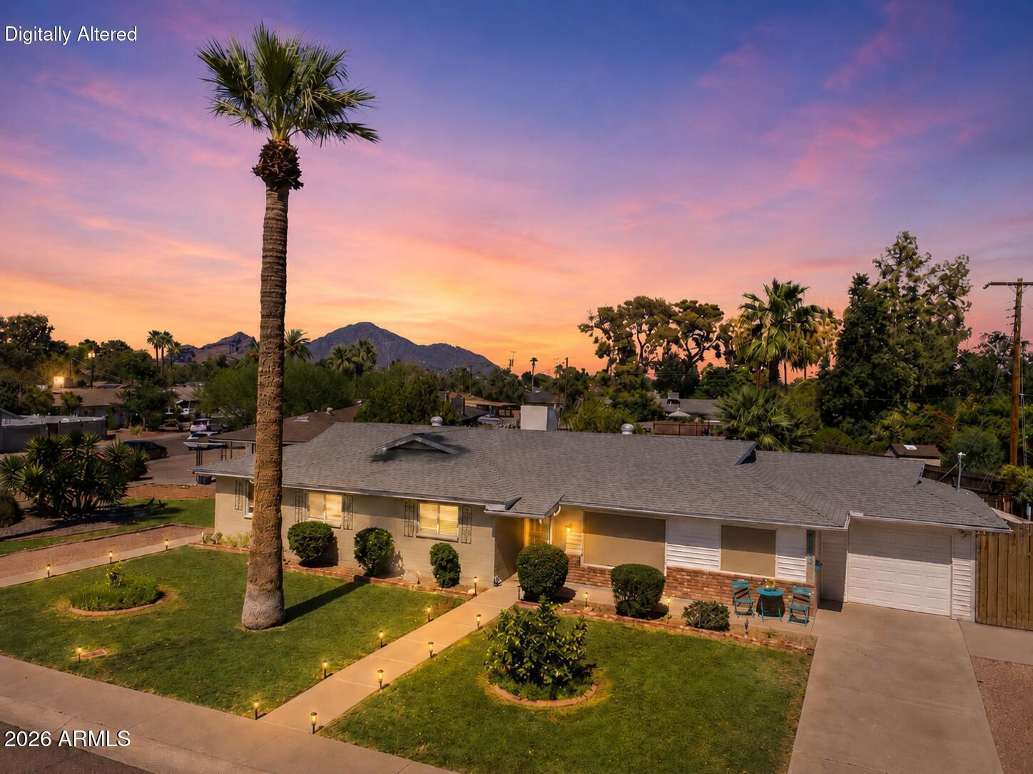 Ideally located near Arcadia Lite, the Biltmore, Downtown Phoenix, and Sky Harbor Airport, this 4 bed 2 bath home provides easy access to some of the Valley's best restaurants, shopping, entertainment, and outdoor recreation. Combining a prime location, extensive updates, and desirable amenities, this is an exceptional opportunity in one of Phoenix's most popular neighborhoods. This beautifully updated home sits on a spacious corner lot and offers the perfect blend of comfort, convenience, and modern upgrades, with no HOA. The completely remodeled kitchen (2020) features a gas range, granite countertops, new cabinetry, and contemporary finishes that make cooking and entertaining a pleasure. Major improvements provide peace of mind, including a newer sewer line, newer water heater, & newer HVAC system. Brand-new carpet in the bedrooms adds a fresh, move-in-ready feel throughout. Step outside to enjoy your own private backyard retreat complete with a sparkling pool and covered patio, ideal for relaxing, entertaining, or enjoying Arizona's beautiful weather year-round. The large corner lot offers additional space, privacy, and curb appeal that is hard to find in this area. A garage and ample off-street parking provide plenty of room for vehicles, guests, toys, or recreational equipment. This move-in-ready home combines an unbeatable location, valuable system updates, and the amenities today's buyers are looking for.