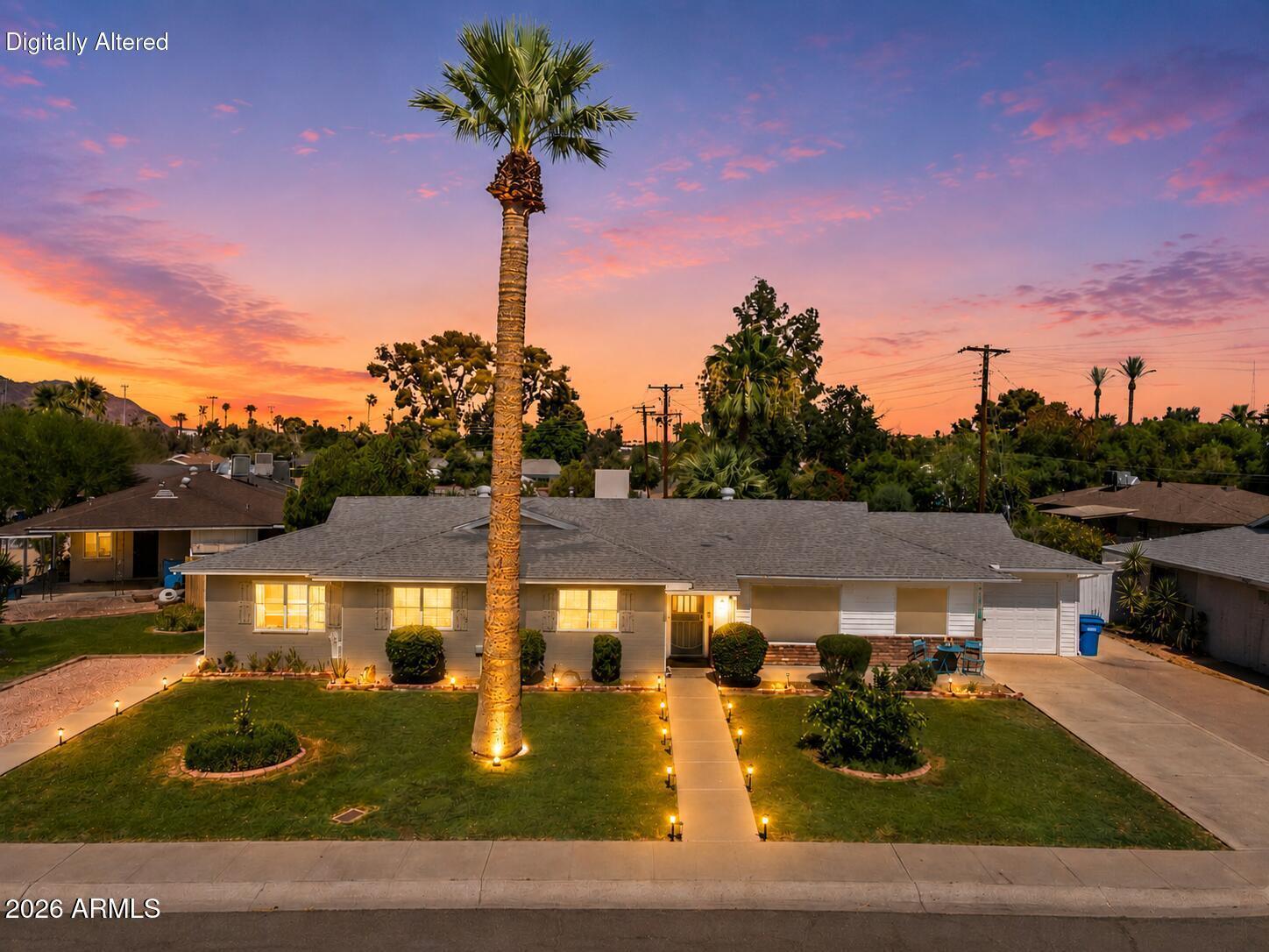 Ideally located near Arcadia Lite, the Biltmore, Downtown Phoenix, and Sky Harbor Airport, this 4 bed 2 bath home provides easy access to some of the Valley's best restaurants, shopping, entertainment, and outdoor recreation. Combining a prime location, extensive updates, and desirable amenities, this is an exceptional opportunity in one of Phoenix's most popular neighborhoods. This beautifully updated home sits on a spacious corner lot and offers the perfect blend of comfort, convenience, and modern upgrades, with no HOA. The completely remodeled kitchen (2020) features a gas range, granite countertops, new cabinetry, and contemporary finishes that make cooking and entertaining a pleasure. Major improvements provide peace of mind, including a newer sewer line, newer water heater, & newer HVAC system. Brand-new carpet in the bedrooms adds a fresh, move-in-ready feel throughout. Step outside to enjoy your own private backyard retreat complete with a sparkling pool and covered patio, ideal for relaxing, entertaining, or enjoying Arizona's beautiful weather year-round. The large corner lot offers additional space, privacy, and curb appeal that is hard to find in this area. A garage and ample off-street parking provide plenty of room for vehicles, guests, toys, or recreational equipment. This move-in-ready home combines an unbeatable location, valuable system updates, and the amenities today's buyers are looking for.