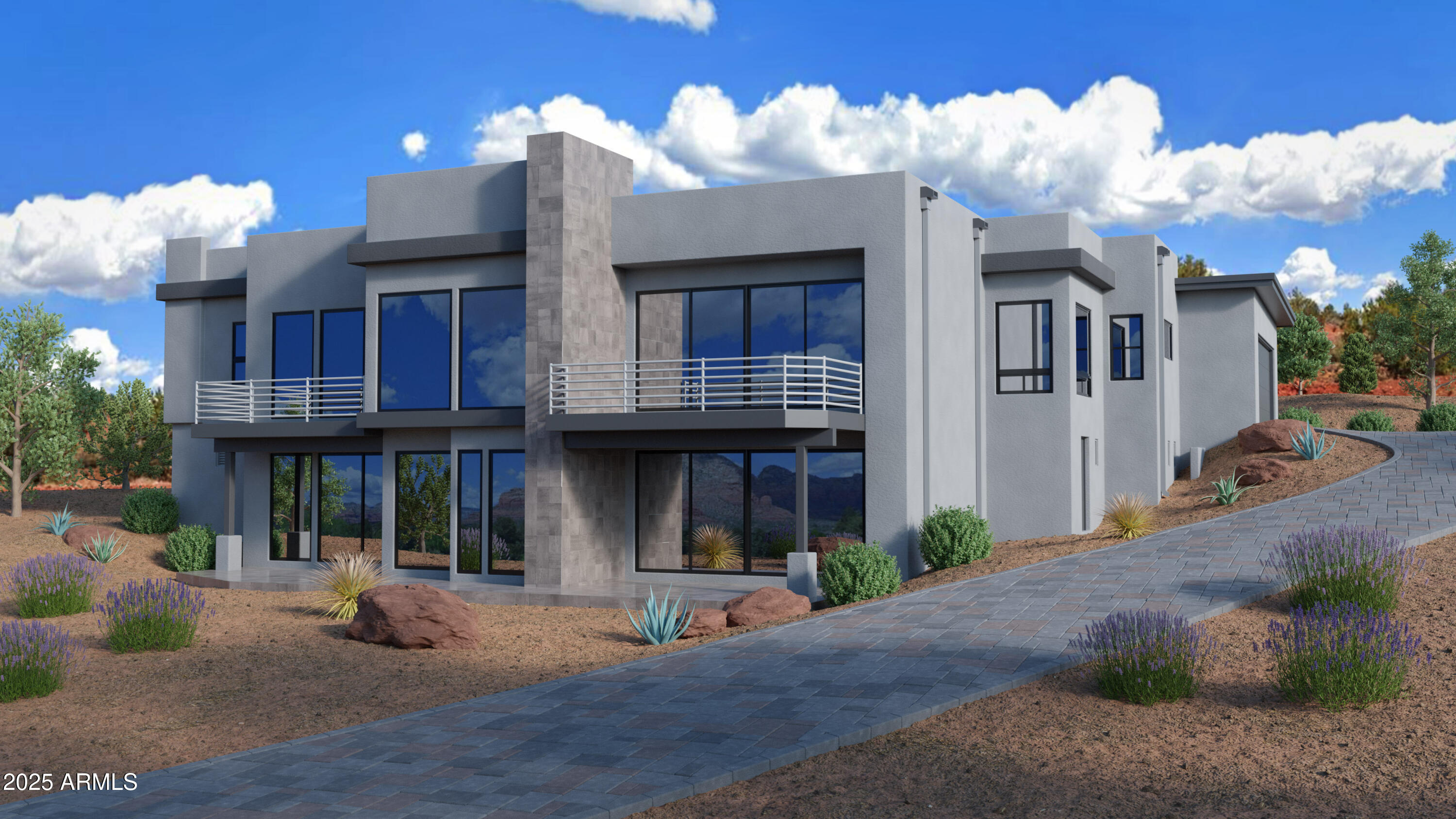 New Luxury Home by Torel, ready by 8/2026. Panoramic Red Rock Luxury in Gated Foothills South.
Perched on an elevated half-acre this new construction 4,000 sq ft residence captures sweeping panoramic red rock views across West Sedona. Designed to maximize its spectacular setting, expansive walls of glass and oversized sliding doors create seamless indoor-outdoor living while framing Sedona's iconic landscape from the home's primary living spaces. 
The open-concept floor plan offers 4 bedrooms, 4 baths, and a dedicated recreation/theater room. At the heart of the home, the gourmet kitchen features custom Rift Cut Oak cabinetry by Sun Country, quartz waterfall counters and backsplash by Solid Rock, a professional 48'' double-oven, Steam shower and home audio, security & camera pre wires. Steam shower in Primary suite, Room for home Theater, see listing agent for a tour and more information.