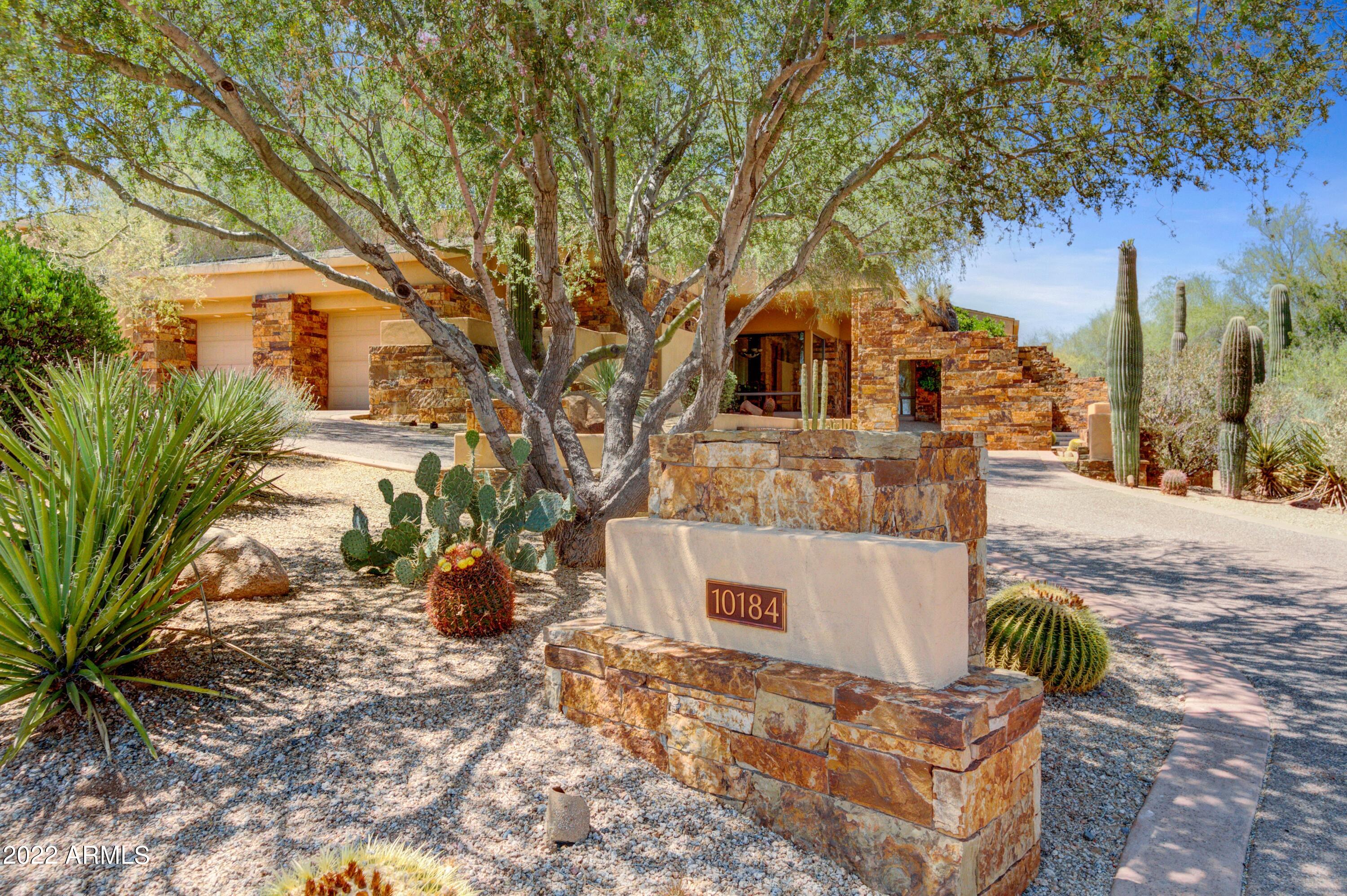 Estancia Golf Membership available * Elegant residence in the guard-gated community of Estancia with timeless architectural details * The exterior details include an organic composition of dry-stacked stone, stucco and glass with a slate tile roof * Sited on an elevated lot with panoramic views of Pinnacle Peak * Split floor plan with a living room, family room that connects to an open kitchen, two guest suites and a dedicated office with full bath providing the flexibility for a fourth bedroom * Interior details include tile flooring, granite slab countertops, custom-crafted cabinetry and dry-stacked stone fireplace surrounds * The resort-style outdoor living space offers a large covered patio, heated pool and spa, built-in BBQ station and a gas fireplace * The golf membership to The Estancia Club is available, upon board approval, but is not included in the purchase price *