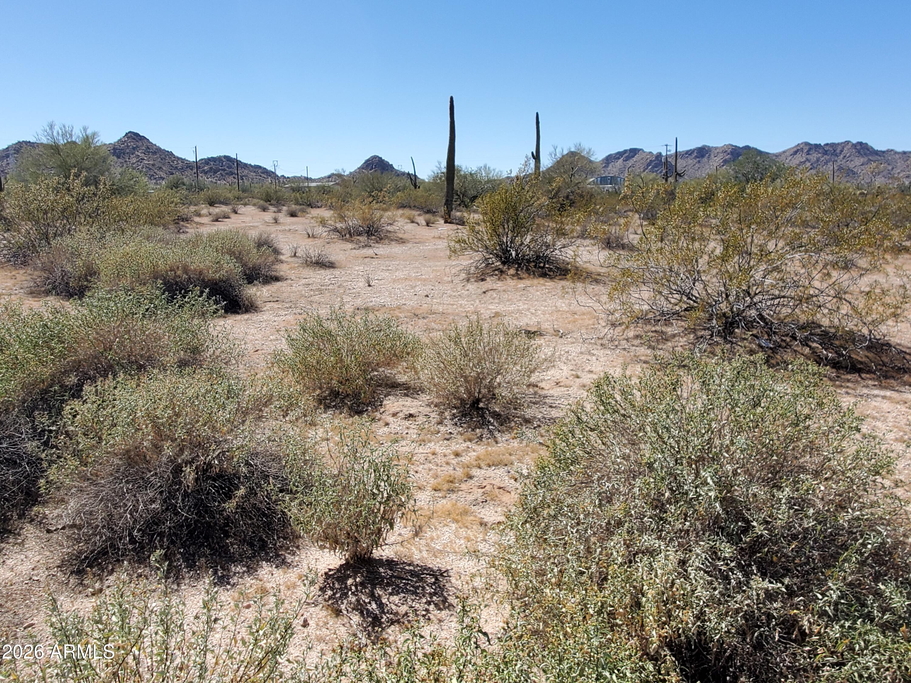 Location, Mountain views and Vegetation.
This mostly level parcel is located with paved road access to Casa Grande, Maricopa and Interstate 8.
 All paved roads from Maricopa except for approximately 
the 600' from Cardinal.
NO HOA.