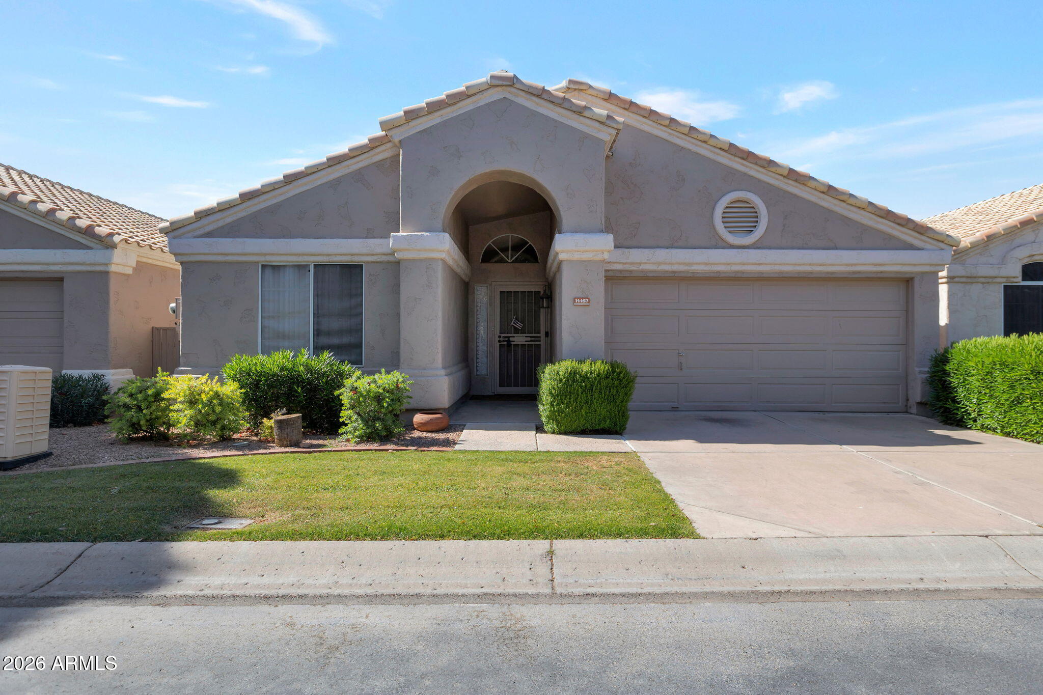Pretty Artesia model with pleasant south facing backyard.  Quietly located in beautiful Zuni Village within Sun Village a 55+ community.  Clean and neat.  This must see 2 bed 2 bath home is beautifully upgraded with Granite Countertops and Tile in all the right places with carpet in only 1 bedroom.  Well Cared for. Solar Lease of only $76 a month. Good sized 2 car garage with some storage cabinets.  Sun Village offers everything for the active adult, from golf to billiards. WELCOME HOME!