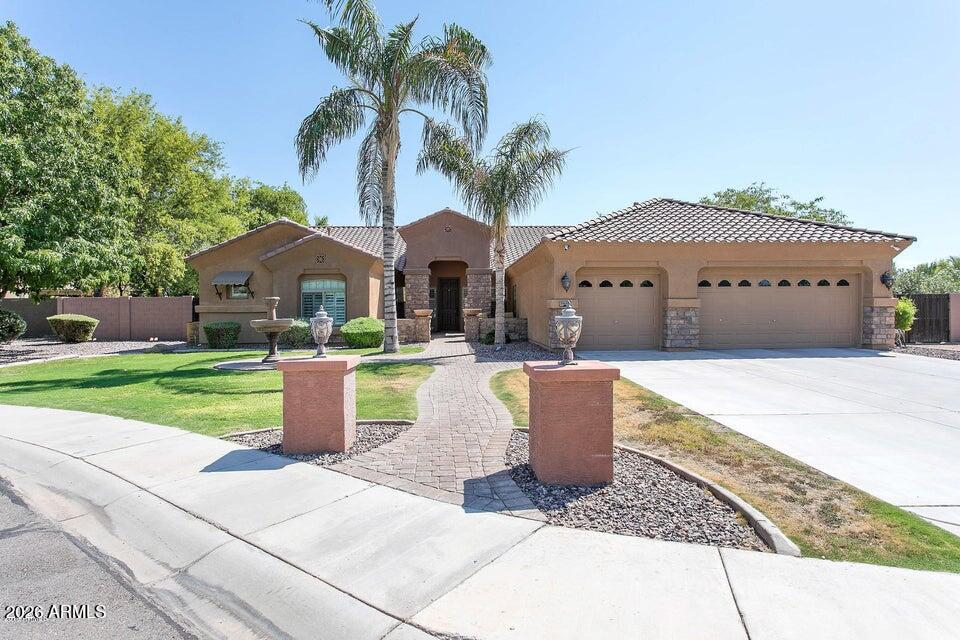 Model-Perfect, highly upgradedbasement home on a 1/2 acre lot in a quiet cul-de-sac. Formal living room, formal diving room and den. Master suite feat. a private door to backyard, sitting room, walk in shower, soaking tub, & a huge custom walk-in closet. There is an additional suite perfect for a live in nanny or guests. Gourmet kitchen features high end stainless steel Jenn-air gas cook top, double ovens, b/i microwave &dishwasher. Granite counter tops with bar seating, custom travertine backsplash & dark maple cabinets. Basement can be a home theatre, man cave, or game room. Resort style backyard feat. b/in BBQ island,fire pit w/seating, sport court, teatherball, and RV gate. Top Schools.