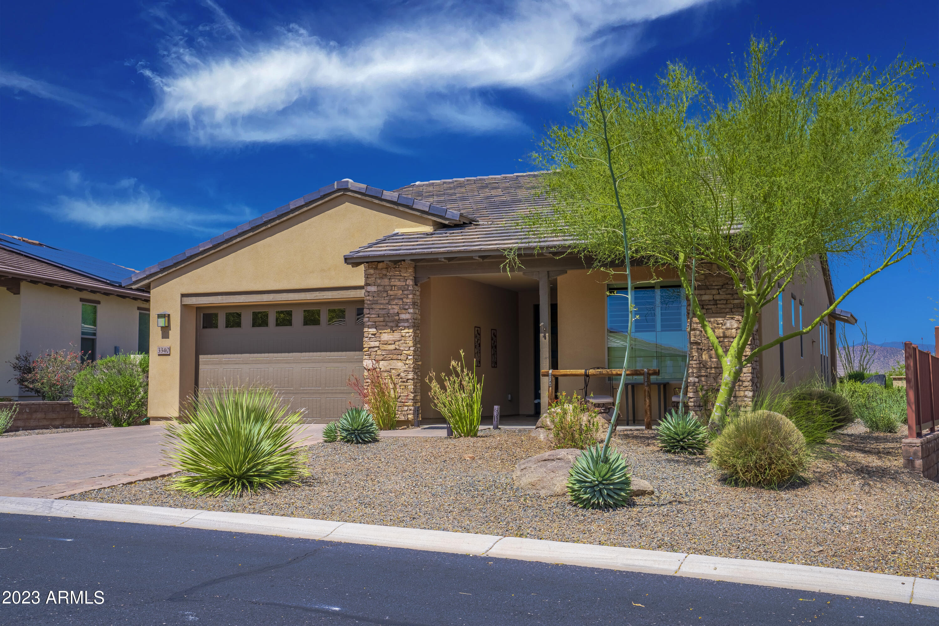 Wickenburg Ranch living works best when a home feels easy the minute you arrive, and this one does exactly that. The layout is efficient, comfortable, and designed to be used, not just looked at. Nothing feels oversized, yet nothing feels missing, creating a balance that works for both full-time living and a lock-and-leave lifestyle.
Plantation shutters and hard surface flooring keep everything low maintenance, while the finishes stay clean and consistent throughout. Out back, the extended patio and mature landscaping provide shade and privacy, creating a space that feels established and ready to enjoy without extra effort or ongoing upkeep.