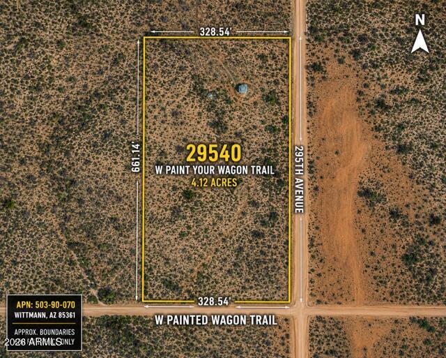Best-priced 4+ acre parcel on the desirable east side of Whispering Ranch! Enjoy breathtaking mountain views, pristine desert landscape, clean air, dark night skies, and the peace and quiet that make this area so special. Easy-to-find corner lot with minimal floodplain impact and endless possibilities for recreation, a future homesite, or a weekend retreat. The area is poised for future growth with major planned developments to the south, a large park preserve to the north, and roadway improvements anticipated throughout the region. Whether you're looking to enjoy Arizona's natural beauty today or secure land in an area with exciting future potential, this parcel deserves a closer look.