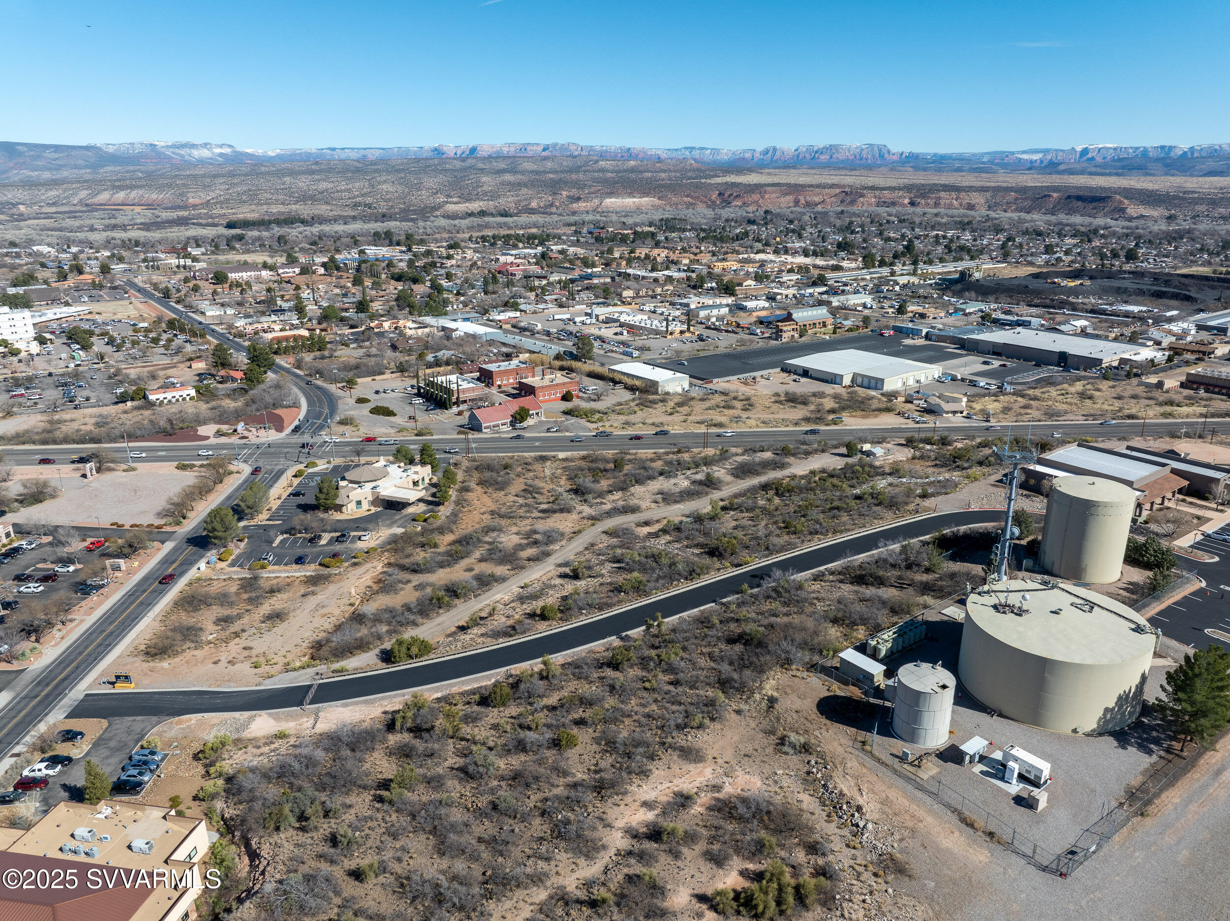 This 3.82-acre primarily I-2 zoned assemblage in Cottonwood offers an excellent opportunity for developers, end-users, or investors seeking a versatile site with easy access, a significant portion of flat land, and the flexibility afforded by heavy industrial zoning. The property's location between a bank, VA Clinic, doctor's office building, and a Church along with its zoning make it ideal for a variety of uses within one of Cottonwood's primary business districts. +/- 3.82 acres by Metes & Bounds in Section 4, T15N, R3E Consisting of Yavapai County APN #'s: 406-08-107A, 406-08-028T, 406-06-248L, 406-08-028R, & 406-08-028X.