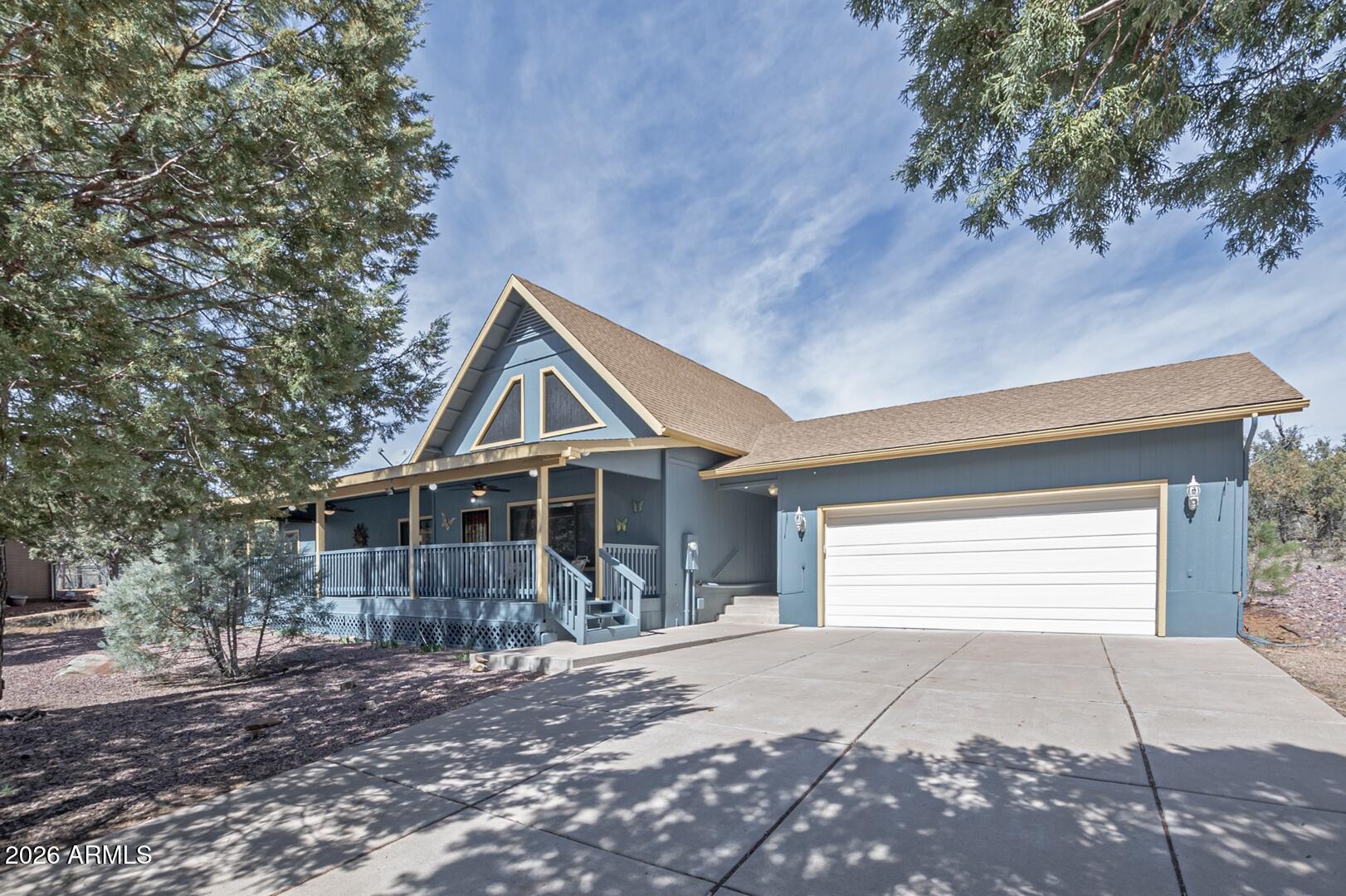 Great location on a quiet cul-de-sac! Enjoy the spacious covered front deck, perfect for relaxing or entertaining. The living room features vaulted ceilings and a large picture window, filling the space with natural light. A generous dining area flows into the kitchen, which boasts quartz countertops and a walk-in pantry.
The main level offers a large primary suite with a 3/4 bath and walk-in closet, plus a roomy guest bedroom and another full bath. Upstairs, you'll find a third bedroom for added space and flexibility.
A breezeway leads to a huge game/bonus room (pool table included), along with an office and convenient half bath. The oversized garage provides plenty of storage, and the private lot adds to the appeal.
Additional features include central heat and A/C, central vacuum syst wiring for a backup generator, storage shed, and no HOA. A must-see property!