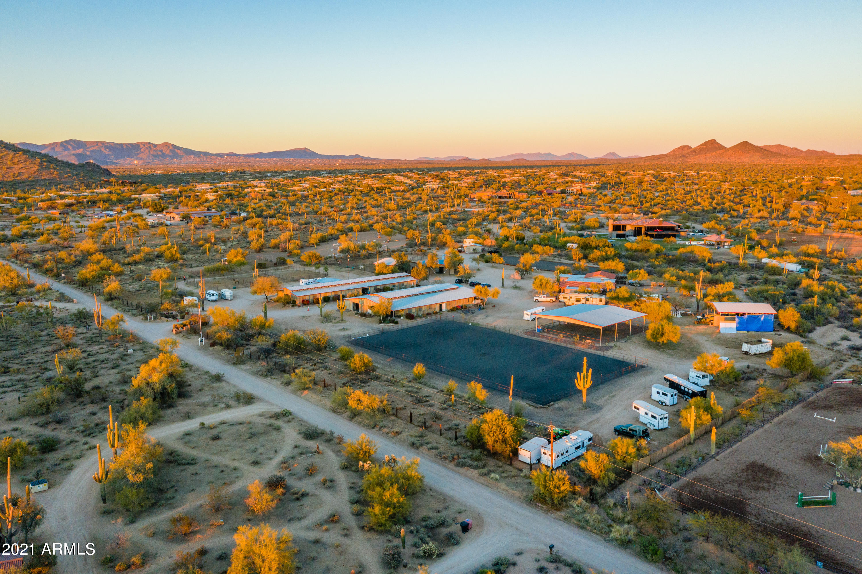 A T T E N T I O N Training / Boarding / Breeders!! 14+ acres Equestrian Estate with a GRANDFATHERED & transferrable RANCH PERMIT issued by the city of Scottsdale. This SCOTTSDALE ranch features a halter & stallion barn, performance barn, two mare motels, breeding barn & Lab, 120'X220' arena, 60'X60 covered round pen, a dressage arena, a hot walker, covered hay, grain and shavings storage, trailer, truck, RV parking, bunk house, office, main residence is 4 BD/2BA w/ POOL (It may be possible to convert existing residence to guest house & build a new home on N side of lot w/new private entrance) & plenty of room for a hot walker. DON'T miss the Matterport 3D Virtual tour under ''Photos.''
All info to be verified by buyer.
LEASE OPTION / SELLER CARRY IS POSSIBLE with substantial down pmt.