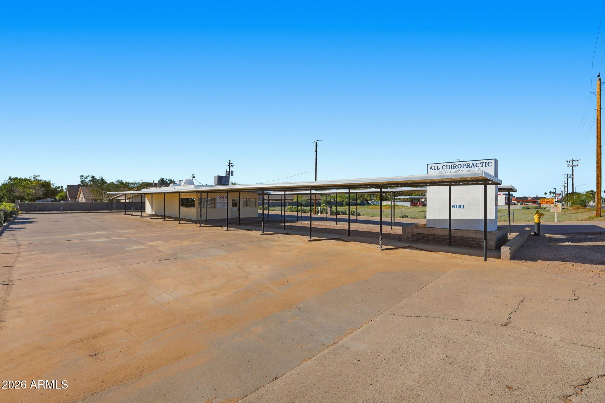 1,100± SF brick commercial building located on just under ½ acre with prime Main Street frontage in Mesa. Currently used as a chiropractic office, this 1979-built property offers strong visibility, great signage and easy access in a well-traveled corridor. Features 22 covered parking spaces. Zoned Limited Commercial, allowing for a variety of professional, medical, or service uses. Well suited for an owner-user seeking a high-exposure site with ample parking, and long-term flexibility