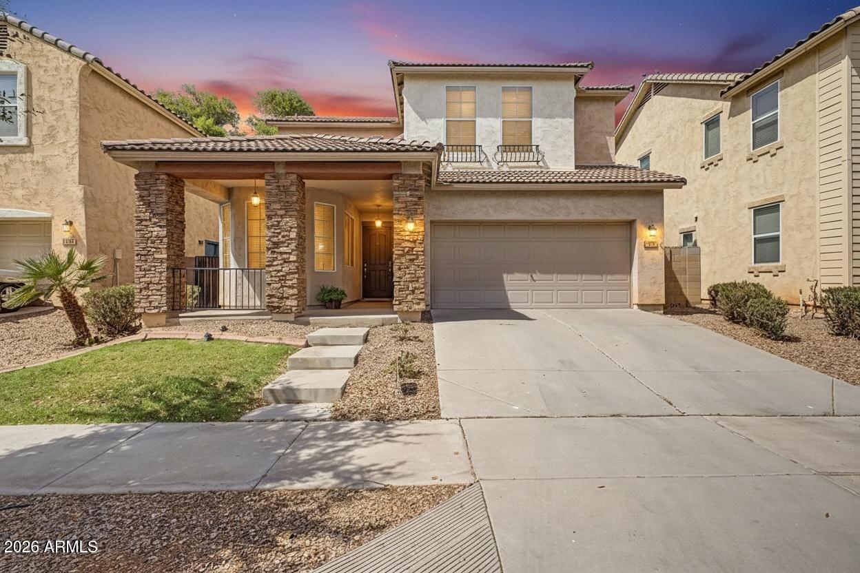 Beautiful 3-bed, 2.5-bath home in the desirable Willows community of Gilbert. Offering 1,909 sq ft, this well-maintained residence features 10-ft ceilings, 8-ft doors, zoned cooling, energy-efficient windows, and abundant natural light. The open layout includes a bright kitchen and a seamless indoor-outdoor flow with a large sliding glass door. Enjoy a low-maintenance backyard and HOA-maintained front yard. Community amenities include two pools, playgrounds, and green spaces. Conveniently close to SanTan Village, Loop 202, shopping, and dining.