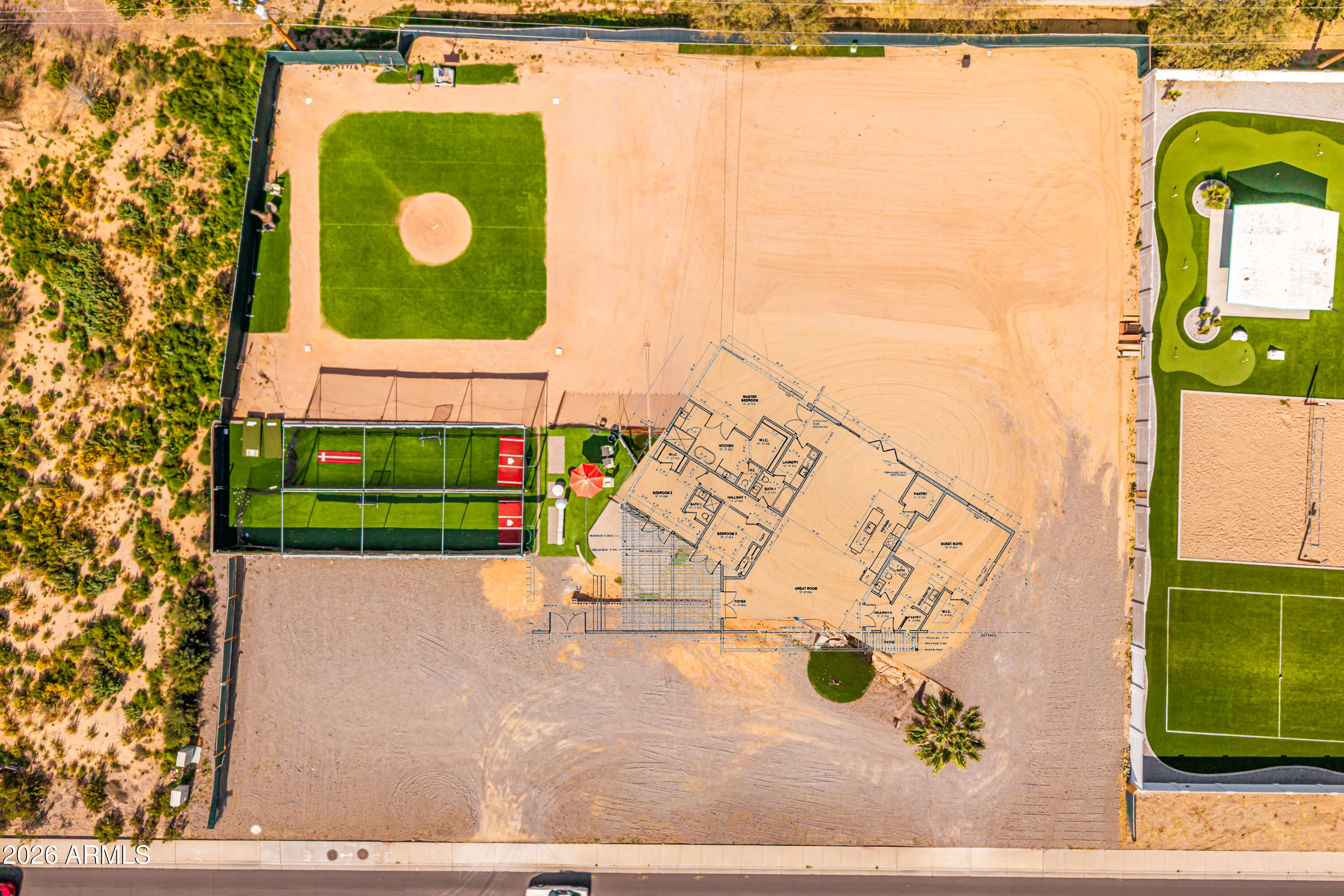 Discover an exceptional 1-acre parcel in the heart of Scottsdale at 8226 E. Shea Blvd - a rare, no HOA property offering privacy, flexibility, and tremendous potential. Currently mid-construction on a 3,150 sq ft fully permitted and approved home. Permits include full city approved lighted plan for sport courts, pickle ball court and ball field for the entire back of the 1 acre property. Septic system is already installed, inspected and approved. This offering is sold strictly as-is, making the true value in the expansive lot and the flexibility to add a carriage home, guest home and additional square footage. This offering is Ideal for discerning builders, or investors, or Vacation rental companies who want a Residential Resort Style home in their portfolio. The peaceful neighborhood setting provides serenity, while the location delivers unbeatable convenience: minutes from premier shopping, fine dining, entertainment, top-rated Scottsdale schools, golf courses, parks, and quick access to the loop 101 Freeway. This offering is sold strictly as-is, making the true value in the expansive lot and the flexibility to add the desired custom amenities, a carriage home, guest home, RV and collector car garage, and additional square footage***Seller has fully City of Scottsdale approved plans to build in documents section, along with septic approval***
