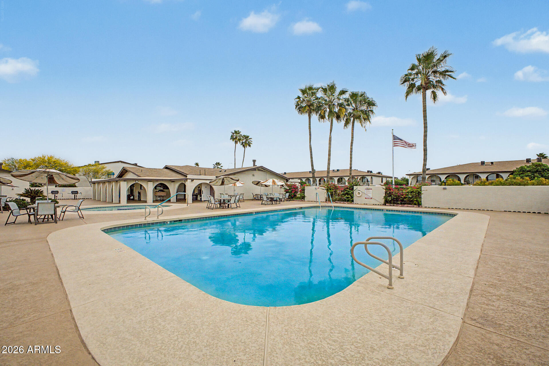 Welcome Home!!! This 55+ gated community at Desert Sun Condos in Apache Junction is in a fantastic location. Close to restaurants, shopping, parks, easy access to the Superstition Fwy (60) & a short drive to either the Superstition State parks or lakes to enjoy. You'll love the layout of this single bedroom home. Your kitchen offers white appliances & plenty of cabinetry for organization. Your spacious room offers multiple closet/cabinet areas to utilize, an attached bathroom with a vanity & a shower/tub combo to enjoy. Your 55+ gated community offers a 4,000 sq/ft clubhouse, a heated saltwater pool & hot tub, a fitness center, pickleball courts, a pet friendly environment with a pet run, as well as a horseshoe pit, a golf cage, billiards room, shuffleboard & bbq picnic areas to take advantage of. This gem in the desert is a Great Buy & a Must See!!!
**Furniture is available on a separate bill of sale.
