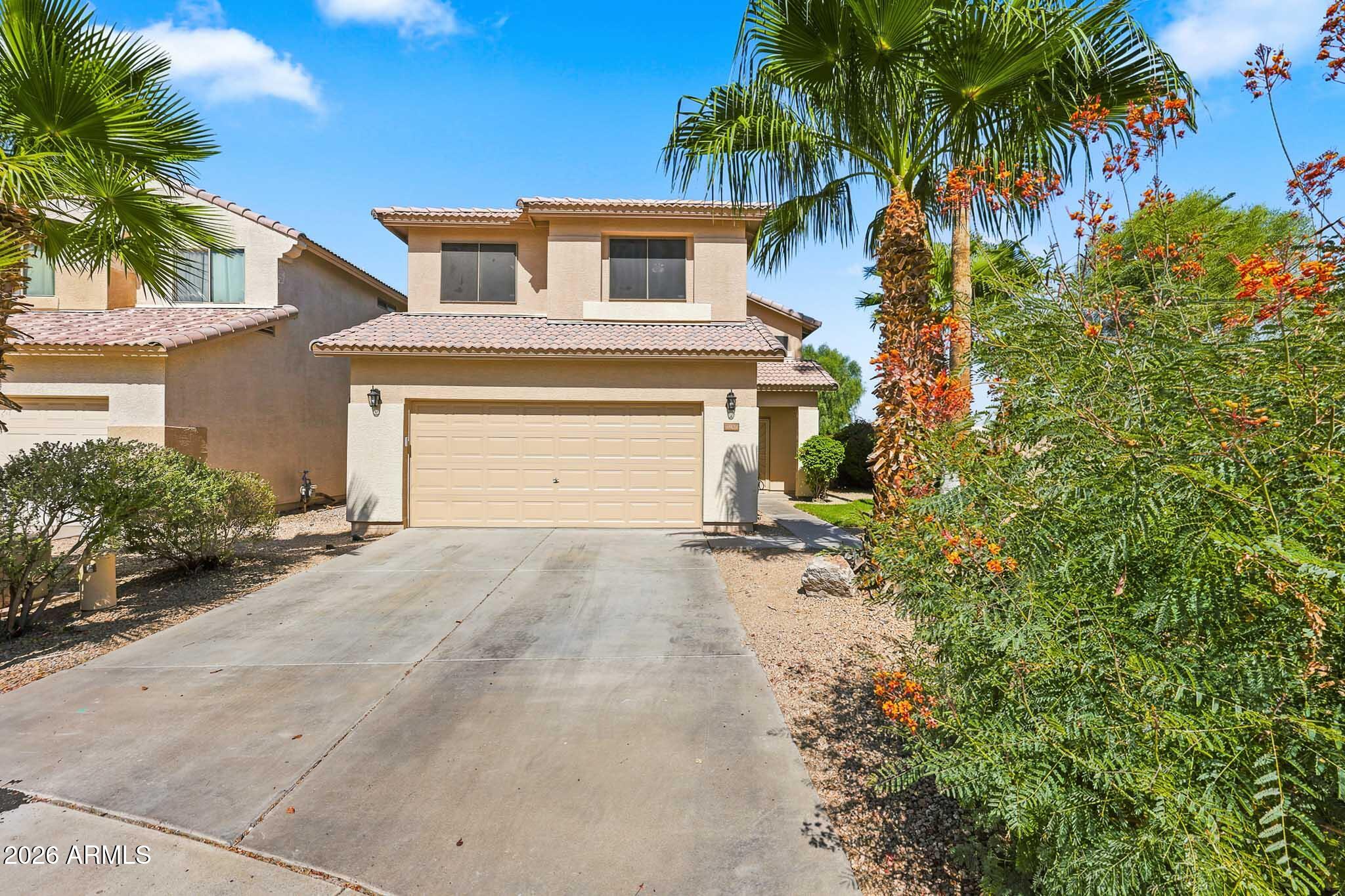 Lake views in the desert? Yes, and you'll want to see them in person. Set on an oversized waterfront cul-de-sac lot in the Crystal Gardens lake community, this 5-bed, 2.5-bath two-story in North Avondale comes with a backyard you won't want to leave. The primary suite looks out over the water and opens to a private balcony. A main-level bedroom with a half bath close by makes hosting simple. The pool was updated in 2026 with new Pebbletec, tile, and decking, & solar keeps energy costs down. Grand entry, soaring ceilings, granite kitchen counters, multiple living spaces. Roof and HVAC (2022), exterior paint (2026). Minutes from the 101, I-10, Shopping, dining, State Farm Stadium, Westgate, & the new VAI Resort & entertainment. Waterfront homes here don't sit long, so see it while you can. 5 Bedrooms | Waterfront | Pool | Cul-de-Sac | Roof & HVAC 2022
Home includes an orange tree, lemon tree, pomegranate shrub, blackberry bush...yum