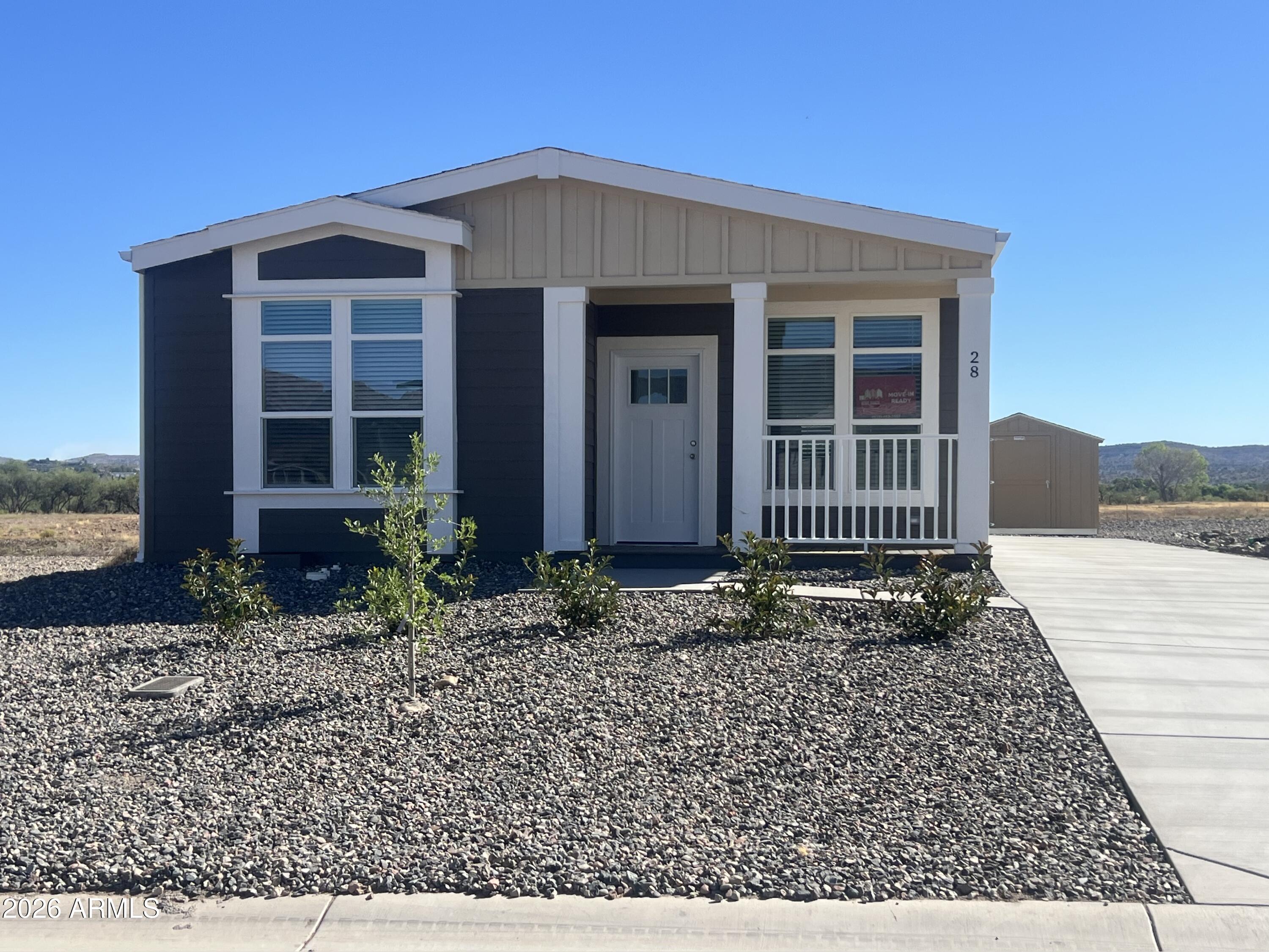 This is an all ages gated community located right in the heart of it all! Fun Activities for owners a short ride to Cottonwood, Sedona, and halfway between Phoenix and Flagstaff. This adorable new 3 bedroom, 1&3/4 bath manufactured home has upgraded stainless steel kitchen appliances, a 10'x10' storage shed and vinyl flooring throughout the home. Residents enjoy on-site amenities at the 10,000 sq ft. entertainment-filled clubhouse with heated pool, playground, hot tub, pickleball courts, dog park, fitness center, barbeque and planned activities. Community is adjacent to an undeveloped Verde river front state park. Lot lease is $583 monthly. Safety is a priority with every resident required to pass a background evaluation
