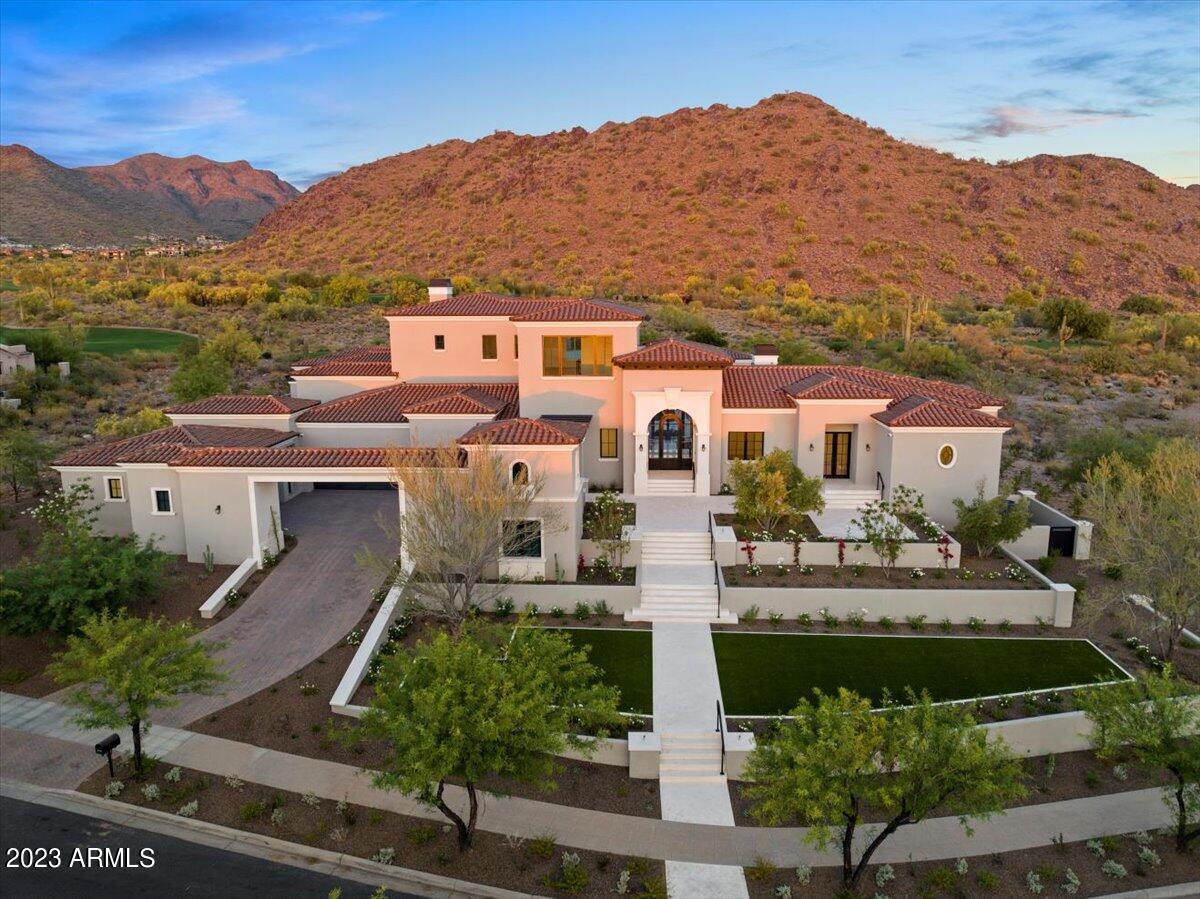 WELCOME TO THE EXCLUSIVE COMMUNITY OF SILVERLEAF!  EXQUISITE NEW BUILD ESTATE SITUATED ON SILVERLEAF'S 3RD FAIRWAY OF THE TOM WIESKOPF GOLF COURSE WITH BREATHTAKING MOUNTAIN, GOLF COURSE & CITY LIGHT VIEWS.  A RARE OPPORTUNITY TO FIND A CUSTOM NEW BUILD HOME LOCATED IN THE HIGHLY COVETED SILVERLEAF PARKS ON A LARGE LOT WITH A 5 CAR GARAGE. FROM IT'S STATELY CURB APPEAL TO THE EXTRODIARY BUILDING QUALITY, THIS IS A ONE OF A KIND FIND.  FEATURING AN OPEN FLOOR PLAN W/8,808 SQUARE FEET OF A MODERN, YET FORMAL MEDITERRANEAN STYLE ELEGANCE.  NO EXPENSE SPARED ON FINISHES THAT WILL SATISFY THE MOST DISCERNING OF BUYERS!  FEATURES INCLUDE EXTRAS THAT THE MOST PRESTIGE WOULD NOT CONSIDER, STATE OF THE ART TECHNOLOGY, ERV (ENERGY RECOVERY VENTILATION), WHOLE HOME HUMIDIFIER, STEEL DOORS & WINDOWS, 5 EN SUITE BEDROOMS INCLUDING AN OFFICE, BONUS/MEDIA ROOM, MULTIPLE VERANDAS, MUD ROOM, 5 CAR-GARAGE WITH STORAGE GALORE 2 CAR GARAGE IS AIR COOLED W/A 220 AND A 60 AMP CAR CHARGERS. GOURMET KITCHEN & BUTLER'S PANTRY THAT ANY COOK WOULD LOVE TO COOK IN OR ENTERTAIN IN.  QUARTZITE COUNTER TOPS, SUB-ZERO & WOLF APPLIANCES, 3 ASKO DISHWASHERS, LARGE WALK-IN PANTRY WITH AMAZING CABINETRY WITH TONS OF STORAGE.  LARGE MASTER RETREAT BOASTS A SITTING ROOM, A COZY FIREPLACE, HIS/HER CLOSETS AND A LARGE MASTER BATH W/HIS/HER WATER CLOSETS.  ENTIRE 2ND LIVING AREA UPSTAIRS WITH WET BAR AND 2ND MASTER BEDROOM. LIVE OUTDOORS YEAR-ROUND AND WATCH THE SUNSET W/A FABULOUS OUTDOOR KITCHEN, RAMADA W/POOL BATH, LIMESTONE PATIOS, GAS FIREPLACE AND GAS FIRE PIT, HEATED POOL/SPA W/WATER FEATURES AND DID I MENTION THE VIEWS!  IDEALLY LOCATED TO SHOPPING, SCHOOLS, RESTAURANTS AND THE 101 FREEWAY. THIS IS A MUST SEE, CALL FOR A PRIVATE SHOWING.