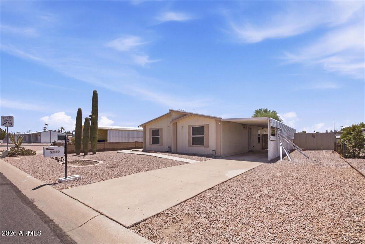 Welcome home to this beautifully maintained East Valley gem. Offering a rare opportunity to own a newer, modern home nestled within an established Mesa neighborhood of predominantly 30+ year older homes.
The spacious 1,551 sq. ft. split floor plan features 3 generous beds, 2 full baths, and soaring vaulted ceilings. Enjoy true peace of mind with major updates already completed, including a newer roof and a newer AC unit designed for maximum energy efficiency through the hot Arizona summers. Home is equipped with RV gate and hook ups. Come bring your toys. Perfectly situated with quick access to local dining, shopping, and major freeways, this home is in fantastic shape and ready for its next chapter.