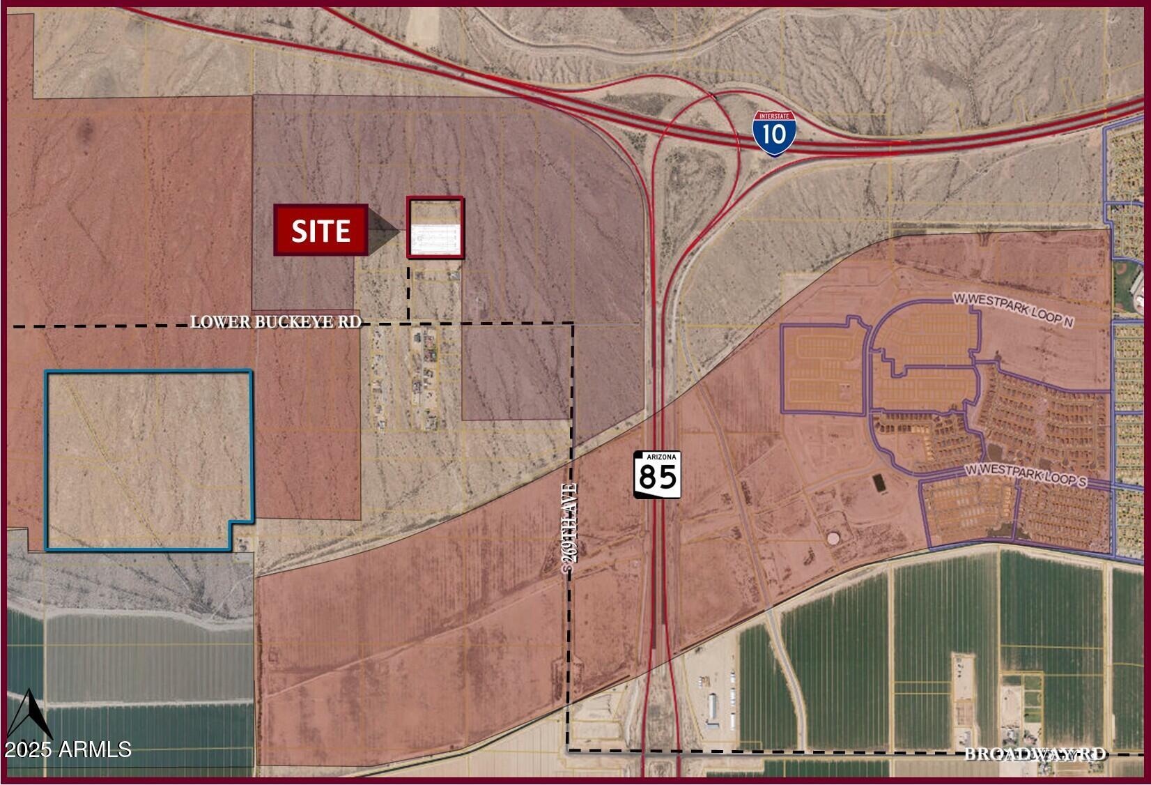 Excellent opportunity to locate a business in Buckeye. * Great access off of State Route 85 and Broadway Road. * Property is flat, very buildable, and does not have any floodplain. 
Buckeye has been the fastest growing city for the past decade with a current population of  120,000.