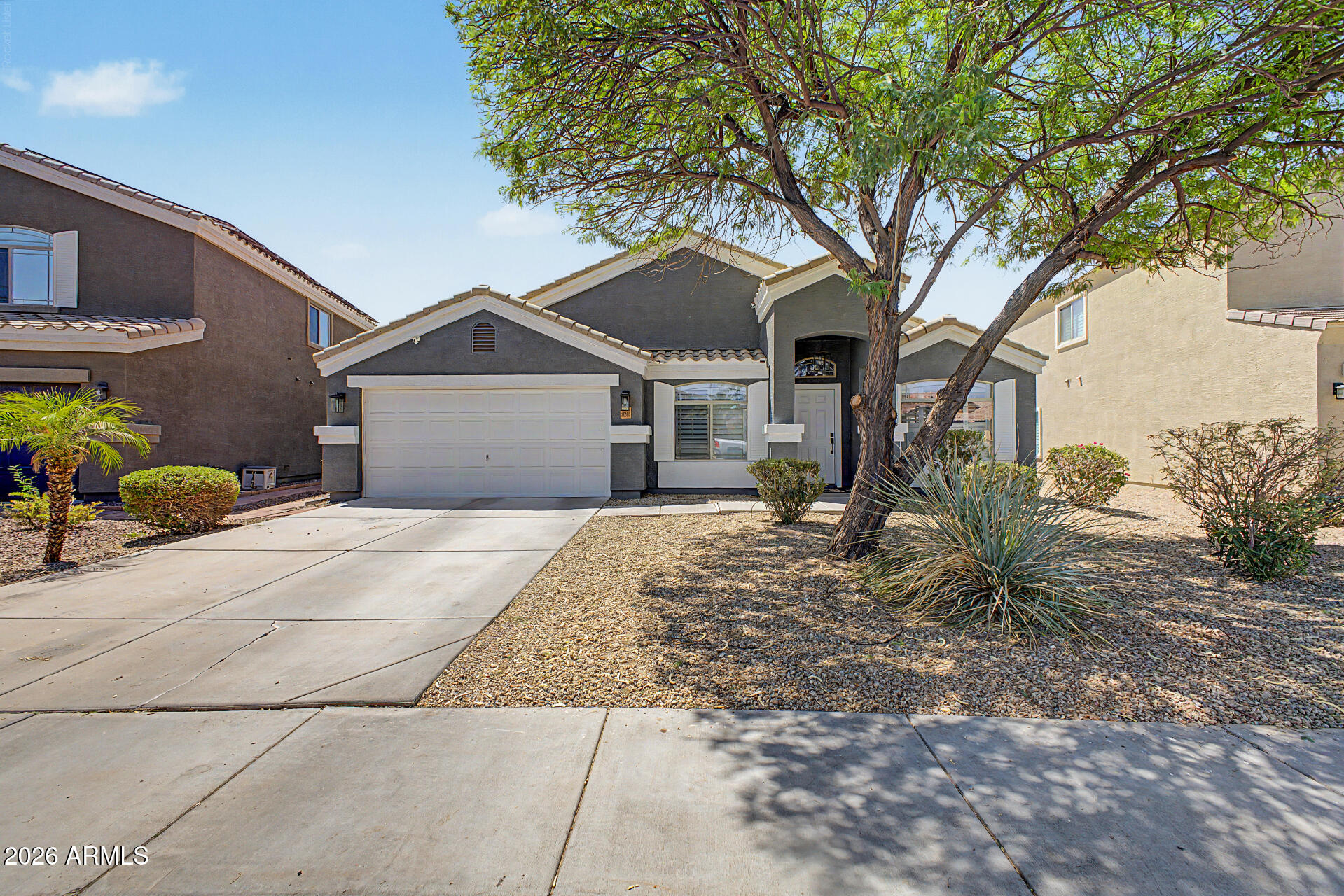 Why wait for a new build, get a small lot & guess at the finished product?  Gorgeous single level, 4 bed, 2 bath, almost 2,300 sq ft home w/ huge 10, 400 sq ft lot, in wonderful Sorrento. Sellers installed shutters, new flooring 2026, interior & exterior paint 2026, new appliances, faucets, light fixtures, A/C 2025, R/O & Water Softener 2024, hot water heater 2023. Large kitchen w/ cherry staggered cabinets w/ crown molding, stainless steel appliances, granite countertops, farm sink, and walk-in pantry.  Primary bath dual sinks, separate shower & garden tub and walk-in closet! French doors lead to an expansive covered patio & backyard made for entertaining. Sorrento offers parks, picnic areas, splash pad, basketball & tennis courts. This will be one LUCKY buyer!!! Just pack and move-in!!!