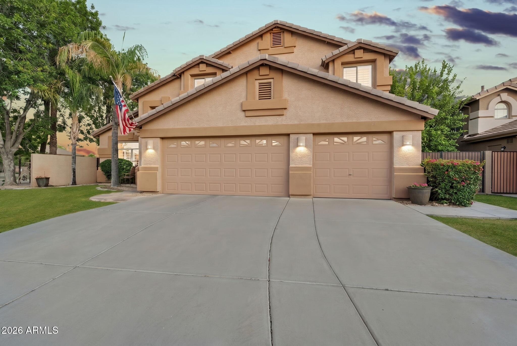 Exceptional 4-bedroom, 3-bathroom residence with a loft/den/office that can function as a 5th bedroom option, ideally positioned on a premium corner lot in the sought-after community of Arrowhead Ranch, directly adjacent to a lush park and greenbelt, offering a rare blend of privacy, openness, and everyday livability.

From the moment you step inside, soaring vaulted ceilings and a sweeping staircase create a bright, open, and welcoming atmosphere. Oversized windows flood the home with natural light, enhancing the expansive living and gathering spaces. Rich wood flooring adds warmth and continuity throughout the main areas, thoughtfully designed for both everyday living and effortless entertaining.

The kitchen features a center island, tiled backsplash, and stainless steel appliances, perfectly positioned to stay connected to the heart of the home.

A full bedroom and full bathroom on the main level provide ideal accommodations for guests, multigenerational living, or a private home office setup.

The spacious primary retreat offers wood flooring, a walk-in closet, dual vanities, a soaking tub, and a separate step-in shower, creating a calm and restorative space to unwind.

Outdoors, the backyard opens seamlessly to tranquil green space through view fencing, creating a rare sense of privacy while still embracing the beauty of the surrounding park. A sparkling pool, covered patio, and multiple seating areas set the stage for both quiet mornings and effortless entertaining, all framed by a peaceful desert backdrop and park-side living.

Thoughtfully maintained with pride of ownership throughout, this home delivers true move-in-ready confidence.

Living here means more than just a home, it's a lifestyle. Known for its scenic lakefront greenbelts, Sierra Verde Park, and quiet streets, this area offers a strong community feel and highly regarded schools including Sierra Verde STEAM Academy, all within and around Sierra Verde and the greater Arrowhead area. Residents enjoy scenic walking paths, serene lakes, fountains, and beautifully maintained parks woven throughout the neighborhood, creating a peaceful and connected outdoor lifestyle.

Morning strolls, evening bike rides, and neighborhood gatherings become part of everyday life, all while being minutes from golf courses, dining, and shopping.

Located within the highly regarded Deer Valley Unified School District, this home offers the perfect blend of comfort, convenience, and the elevated Arizona lifestyle where space, nature, and community come together beautifully.