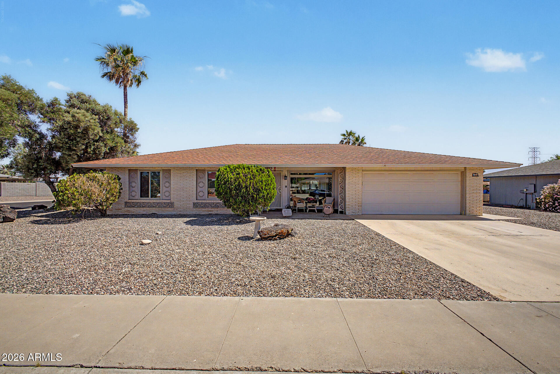 Completely remodeled LIKE NEW sun city home on large premium not! No stress here with updated plumbing, electrical, roof, TRULY a move in ready home with a classy and efficient upgraded interior.  Wide hallways, open space easy to use, great daylighting, space to entertain friends and family. Stunning granite countertops, cabinetry, beautiful and tasteful bathrooms, recessed lighting, and lvp flooring that flows very well. Large lot with pool yet also very low maintenance and easy to take care of.  2 car garage gives you plenty of space for parking and additional parking spots for guests! Ideal location near golf courses, community centers, shopping, hospitals, restaurants, and fun! So much to do in this active adult community of sun city, this is the BEST home under 500K!