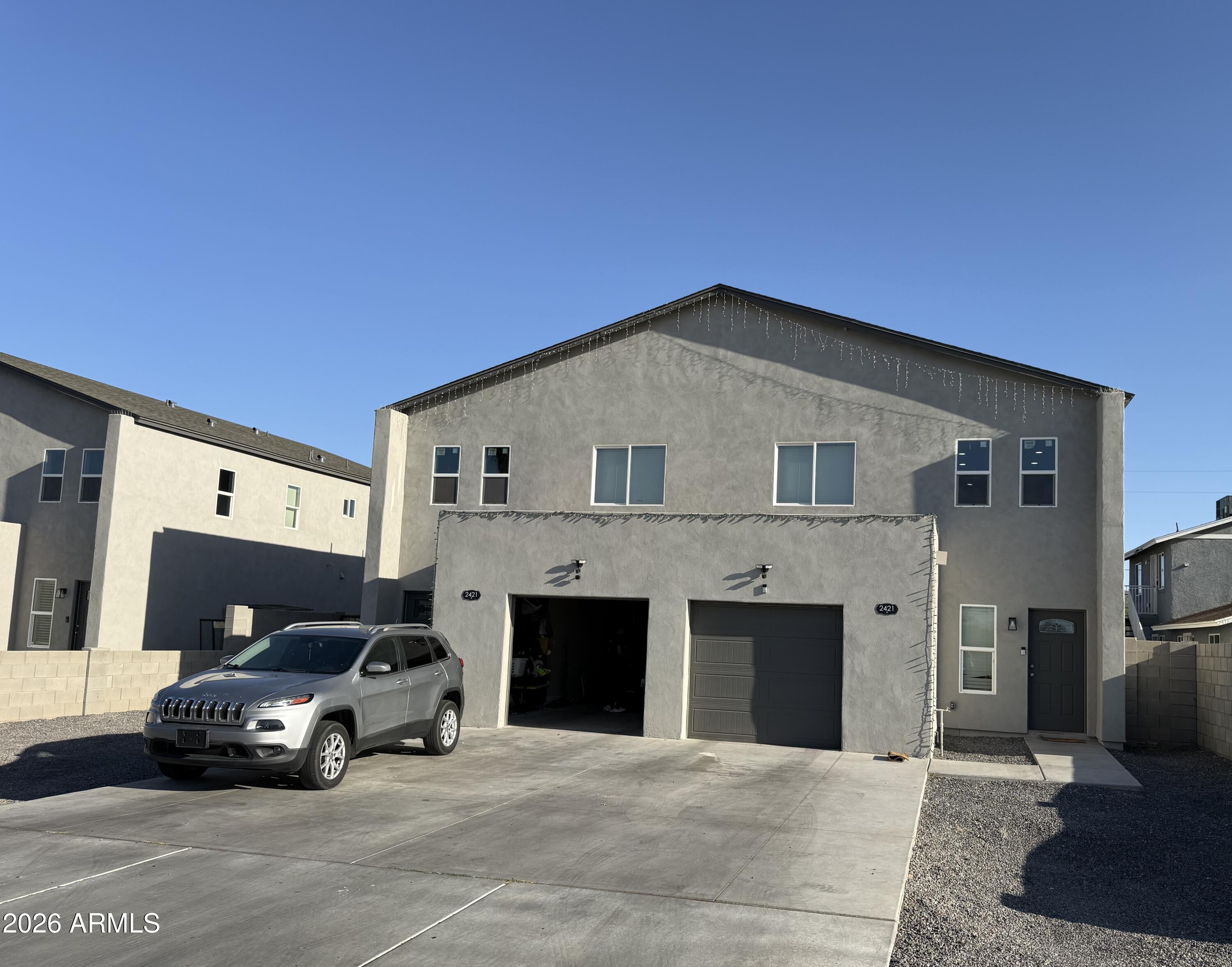 1 of 2 side-by-side duplexes built in 2025; 2-story; 2-car tandem garage; 3-bedrooms, 2.5 baths. currently rented at $2300 per unit; Fully occupied and stabilized. Excellent tenants. 6% Cap rate; generates $43,600 per year based on trailing 12 month expenses. Owner pays water. Surprisingly high-end finishes including plank tile, stainless appliances, 42'' cabinets, dual pane windows, tiled shower surrounds. This is available by itself, or as part of a package of 8 duplexes built and owned by this seller, all occupied.. Excellent condition.