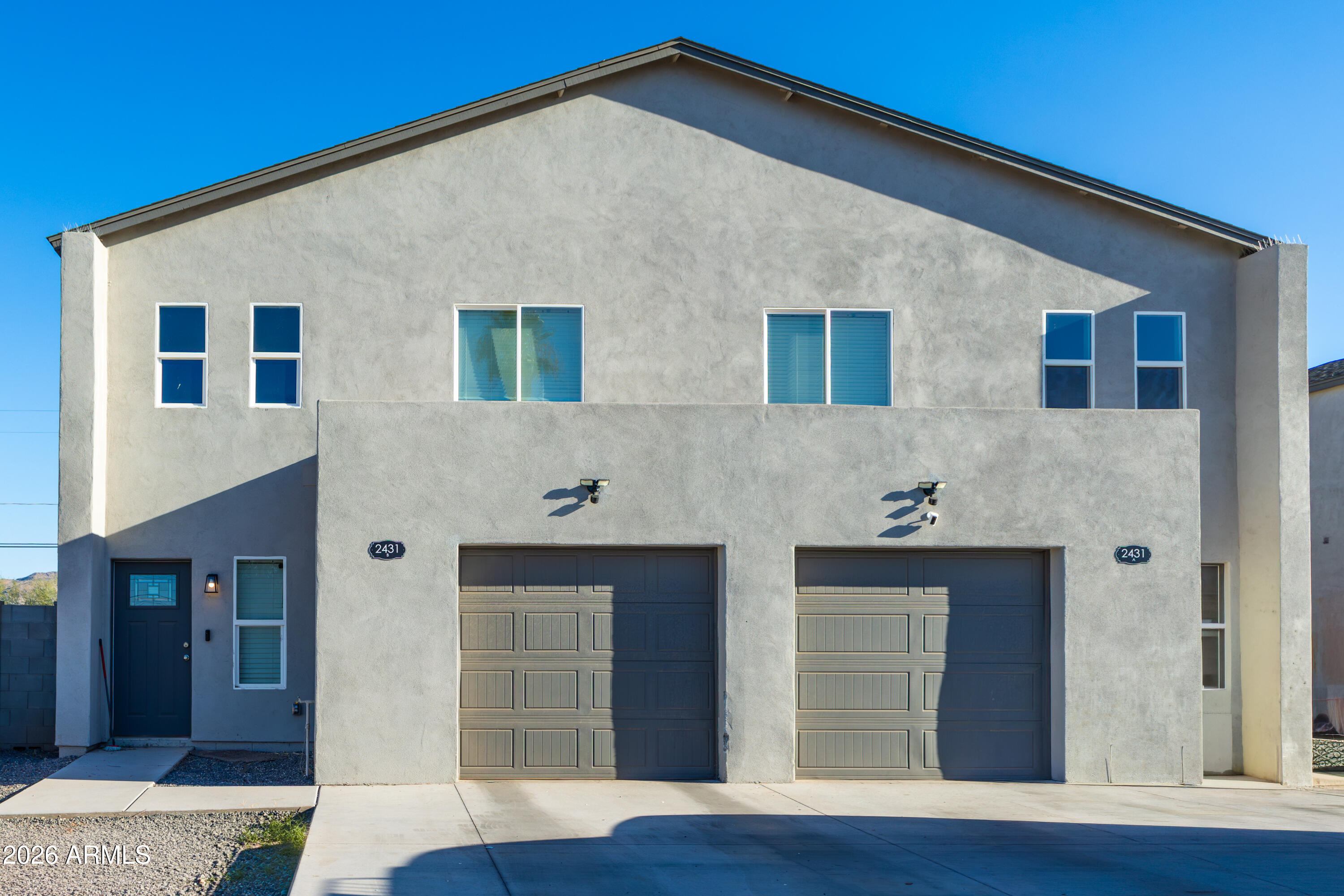1 of 2 side-by-side duplexes built in 2025; 2-story; 2-car tandem garage; 3-bedrooms, 2.5 baths. currently rented at $2300 per unit; Fully occupied and stabilized. Excellent tenants. 6% Cap rate; generates $43,600 per year based on trailing 12 month expenses. Owner pays water. Surprisingly high-end finishes including plank tile, stainless appliances, 42'' cabinets, dual pane windows, tiled shower surrounds. This is available by itself, or as part of a package of 8 duplexes built and owned by this seller, all occupied.. Excellent condition.