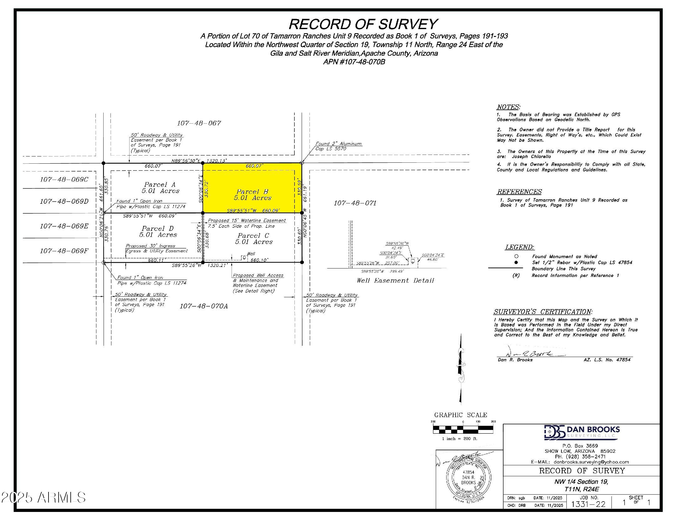5.01 ACRE PARCEL FOR SALE NE OF SHOW LOW AZ.  WATER PROVIDED BY 4-WAY SHARED WELL & POWER CLOSE BY. POWER IN THE AREA SUPPLIED BY NAVOPACHE ELECTRIC COOP.  CONVENIENT LOCATION WITH EASY ACCESS TO CONCHO, SHOW LOW & SNOWFLAKE. LARGE NETWORK OF COUNTY ROADS IN THE AREA. ADJACENT 5 ACRE PARCEL TO THE SOUTH ALSO AVAILABLE. APPX 6400 FT ELEVATION. ZONED AGRICULTURE. DIRECTIONS & LISTING FOR THE APACHE COUNTY PARENT PARCEL APN 107-48-070B, REFERRED TO AS PARCEL ''B'' ON SURVEY. *SELLER MAY CARRY*BUYER TO VERIFY, ZONING/USE , UTILITIES, ACCESS & ALL PERTINENT INFORMATION. **DIRECTIONS: AZ HWY 61/STANFORD RD (CR 8235)- NORTH ON STANFORD RD 4 MILES, WEST ON N6168 ¾ MILE, SOUTH ON N8171 1/3 MILE, PARCEL APPX 660 FT TO THE EAST.  DONT USE ADDRESS TO LOCATE, USE GPS COORD 34.341015, -109.840523