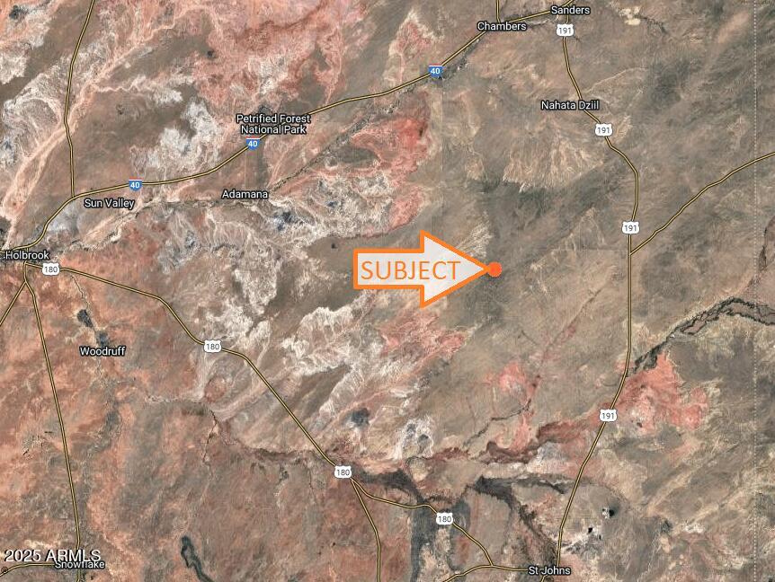 LARGE 40 ACRE PARCEL LOCATED NORTH OF ST JOHNS, AZ. CONVENIENT LOCATION-LESS THAN ¼ MILE FROM COUNTY ROAD. NEAR THE FAMOUS ARIZONA PETRIFIED FOREST. GREAT OPPORTUNITY TO OWN ACREAGE IN NORTHERN ARIZONA AWAY FROM THE BUSY CITY. APPX 6400 FT ELEVATION. STRICTLY OFF-GRID OR RECREATIONAL USE. ZONED AG. APACHE COUNTY APN 205-69-007*SELLER MAY CARRY* BUYER TO VERIFY SCHOOLS, ZONING / USE , UTILITIES, ACCESS & AND ALL PERTINENT INFORMATION*DIRECTIONS: US HWY 191/CR 7230 (MP 345)- HEAD WEST ON CR 7230 (WITCH WELL RD). FOLLOW FOR A TOTAL OF 13 1/3 MILES. SW CORNER OF PARCEL IS THEN APPX ¼ MILE TO THE NORTH USING TWO-TRACK TRL. USE CAUTION - LAST ¼ MILE 4WD IS REC. DO NOT USE ADDRESS TO LOCATE, MUST USE AERIAL MAPS & GPS COORD 34.884237, -109.443816.