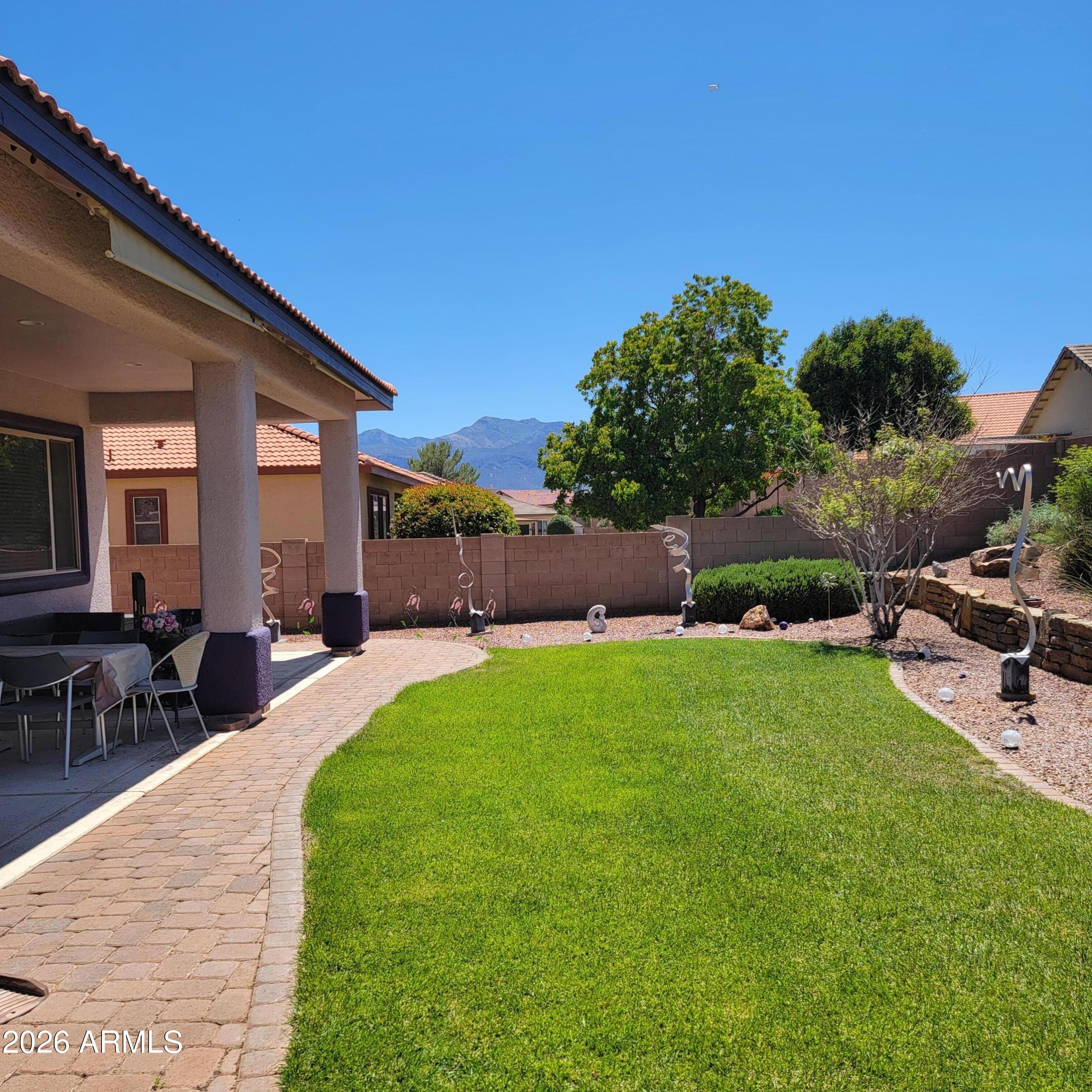 Beautiful, bright, open floor plan with manicured landscaping and extra shade patio area to enjoy the outdoors. Newer gas range and dishwasher, newer LED light fixtures in all the right places.  SOLAR TO BE PAID OFF BY SELLER AT CLOSE OF ESCROW!!! Seller states her highest total electric, for the entire year,  runs under $150. Water softener remains.
Some pieces of yard art in back yard will be removed