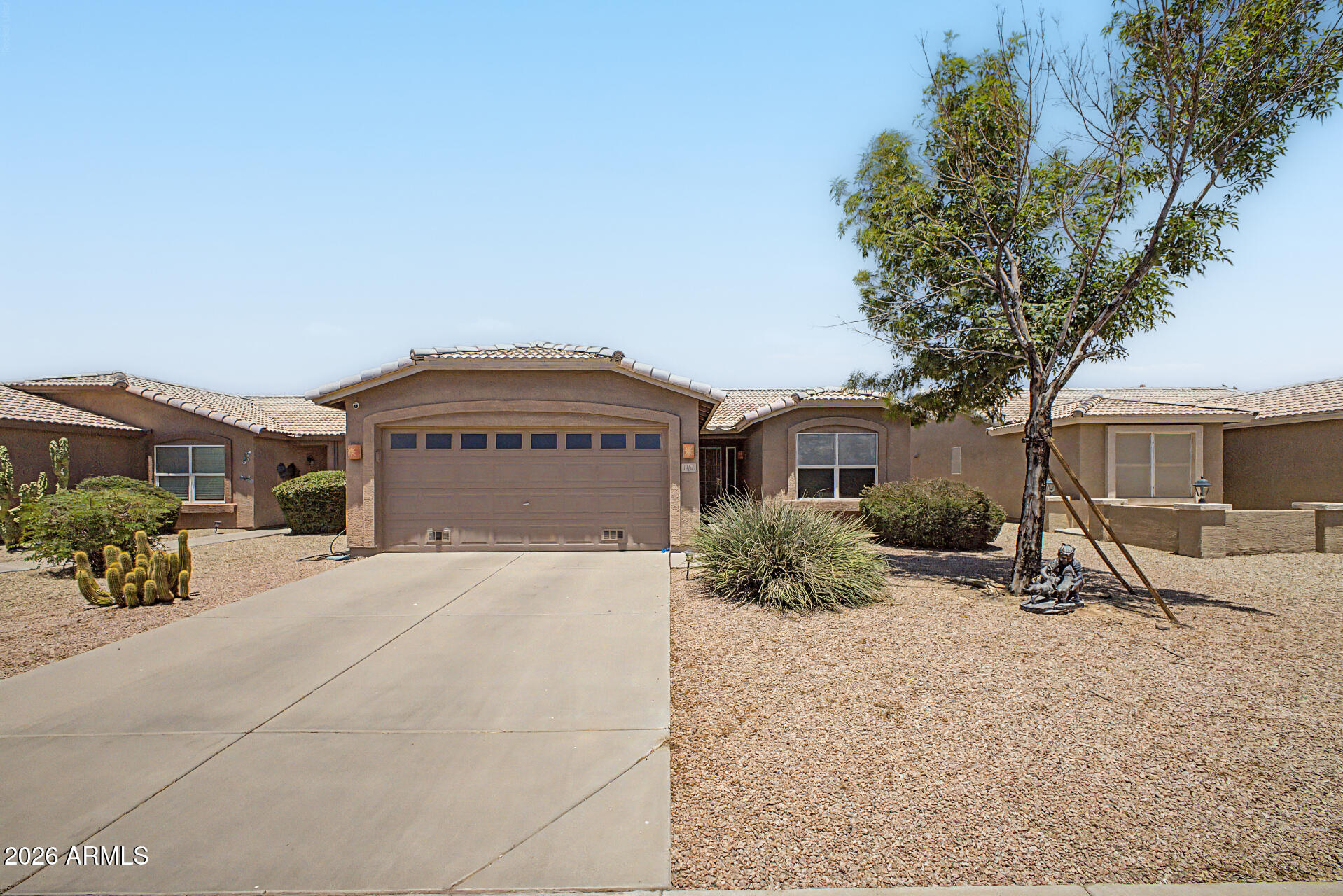 Discover why Springfield Adult Resort Community is one of Chandler's most sought-after 55+ destinations. This quiet, guard-gated community is known for its beautifully maintained 18-hole executive golf course and impressive lineup of amenities, including a clubhouse, heated pool and spa, lap pool, tennis, pickleball, fitness center, restaurant, and lounge--offering an active, social lifestyle right at your doorstep. This popular Retreat model features a desirable split-bedroom floor plan, a two-car garage, and an indoor laundry room for everyday convenience. Energy-efficient upgrades include all new windows and solar panels, improving comfort while reducing utility costs. Last month's electric bill was only $50! An added EV charger provides modern convenience. Inside, the light-filled open living space showcases vaulted ceilings and an expanded dining area with bay windows, creating a comfortable setting for both relaxing and entertaining. The bright white kitchen has been refreshed with new stainless steel appliances, along with pendant and recessed lighting that enhances both style and functionality. Step outside to a spacious covered patio--perfect for enjoying quiet mornings and evening relaxation. This is a great opportunity to enjoy a low-maintenance home in a vibrant, amenity-rich active adult community. A percentage of residents in this community can be 40-54 years old - inquire for details.