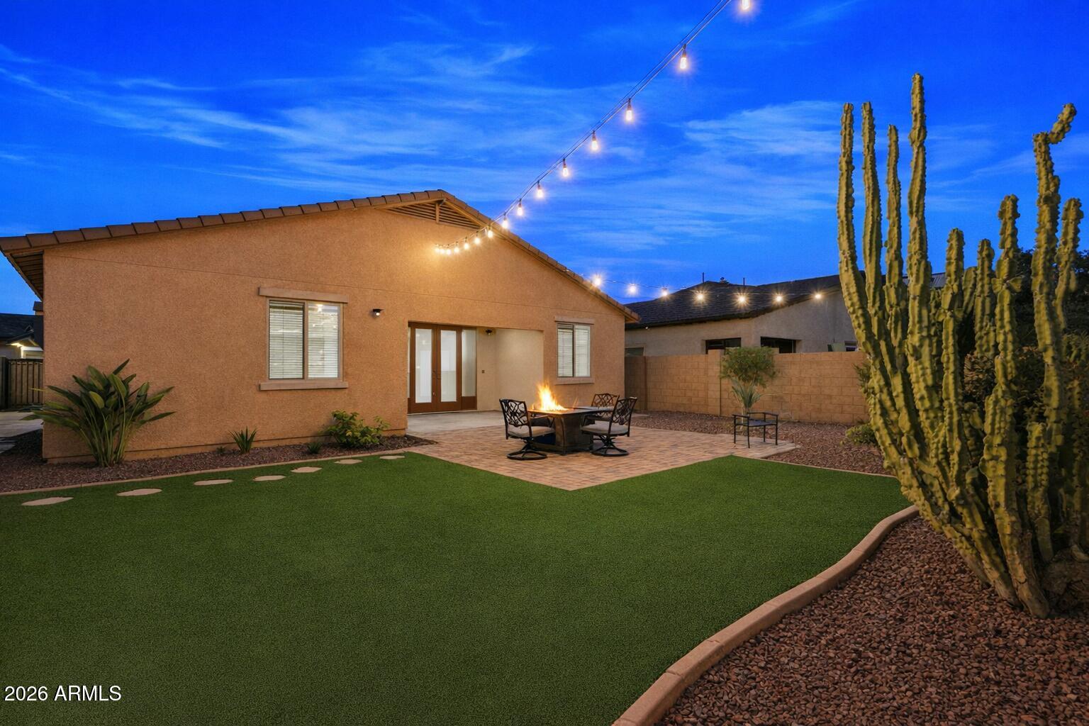 Spacious and beautifully maintained, this single-level home offers over 2,000 sq. ft. with a desirable split floorplan featuring 3 bedrooms, 2 baths, a private den, and a 3 car garage. The primary suite includes dual sinks, soaking tub, separate shower, and walk-in closet, with walk-in closets in every bedroom!  Enjoy an open kitchen overlooking the family room and dining area with newer appliances, plus a new TRANE HVAC system and tankless water heater. The backyard shines with turf, flagstone paths, and a paved seating area. Located in a community with pools, greenbelts, and walking paths.  It's also walking distance from Pacana Park!