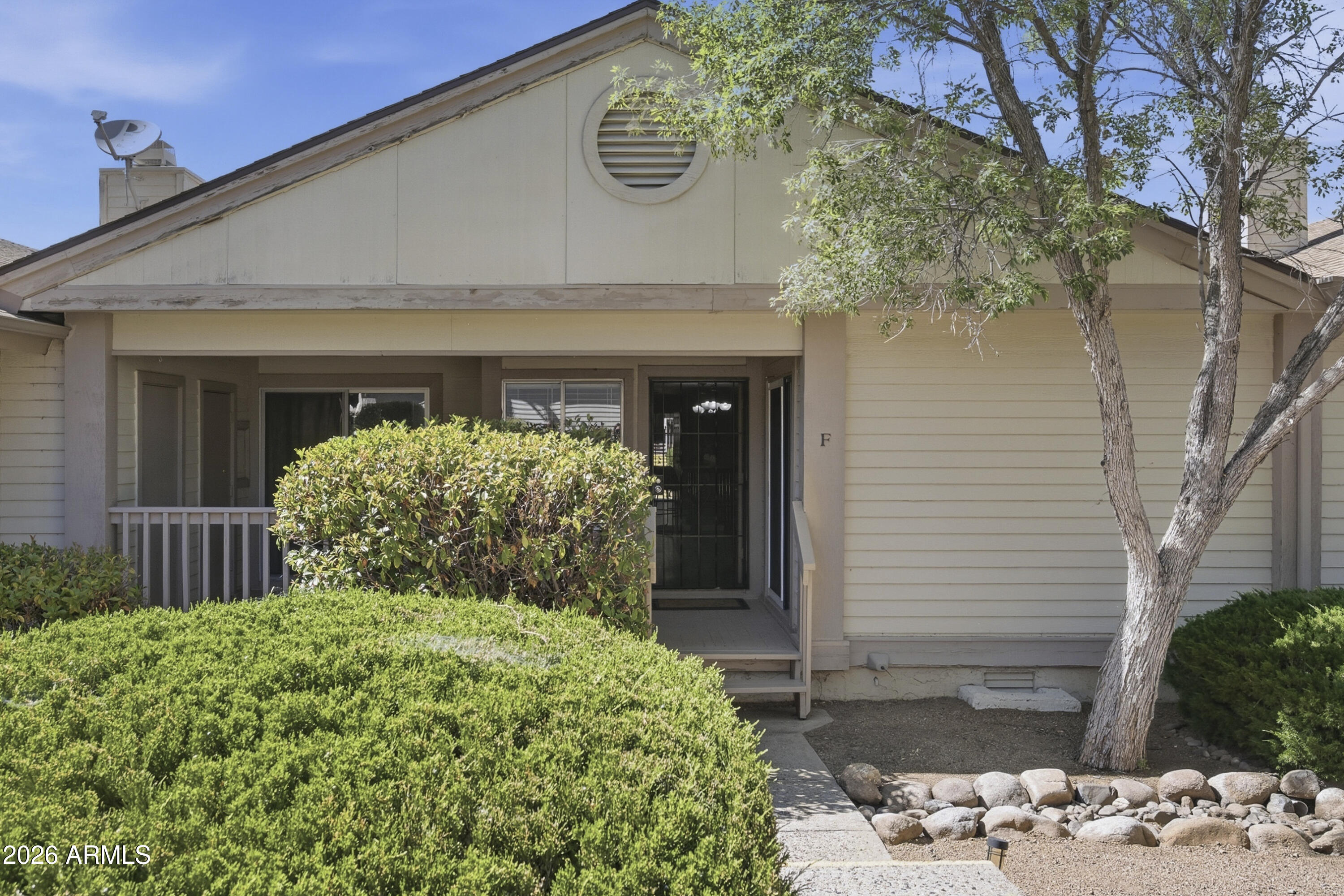 MOVE IN READY, QUICK ESCROW POSSIBLE. Located in North Central Prescott condominium is just minutes from Embry-Riddle Aeronautical University, restaurants, healthcare, and local shopping hubs. Designed for modern living, it features a highly desired split floor plan with dual Primary Suites. Perfect for guests, roommates or a dedicated home office. Low maintenance wide plank hand scraped laminate flooring, gas fireplace in living room, updated kitchen appliances and cabinetry. 
A whole house fan along with ceiling fans, room air conditioner and North/south exposure keeps the home cool in the summer months. Roof replaced in 2021, 40 gal natural gas hot water heater and gas furnace replaced in 2026, new electrical panel and breakers. HOA fee covers water, sewer and trash service, landscaping, along with one reserved covered parking space. HOA will be painting building exteriors. SELLER HAS PAID SPECIAL ASSESSMENT FOR EXTERIOR PAINTING.