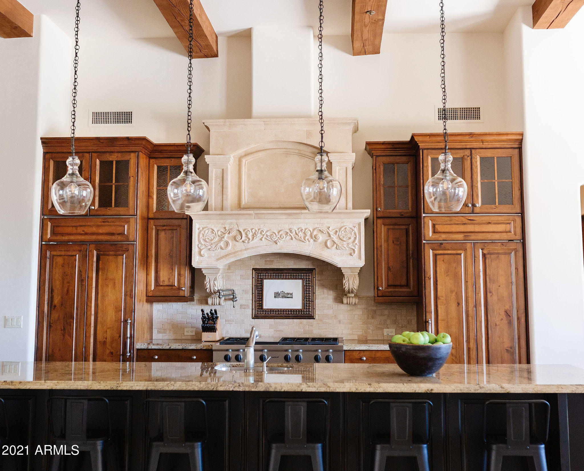 Nestled up against Mummy Mountain , with full Camelback Mountain views this home site is perfection. Designed to integrate into the environment while capturing every sunset from many windows and patios. All living areas are on the main level with no steps. The floorplan flows from a welcoming foyer to a Greatroom /Gourmet kitchen and dining room. Walk in pantry, massive Island and top of the line appliances for the resident Chef. Cozy bonus room with Butler pantry-wine storage opens to the front patio. In addition there are two ensuite bedrooms , laundry room and desk nook . The expansive owners suite features 2 closets & freestanding tub. Private office with access to front courtyard. Casita has separate entrance . Huge covered patio , collapsing doors, insane views and quality build.