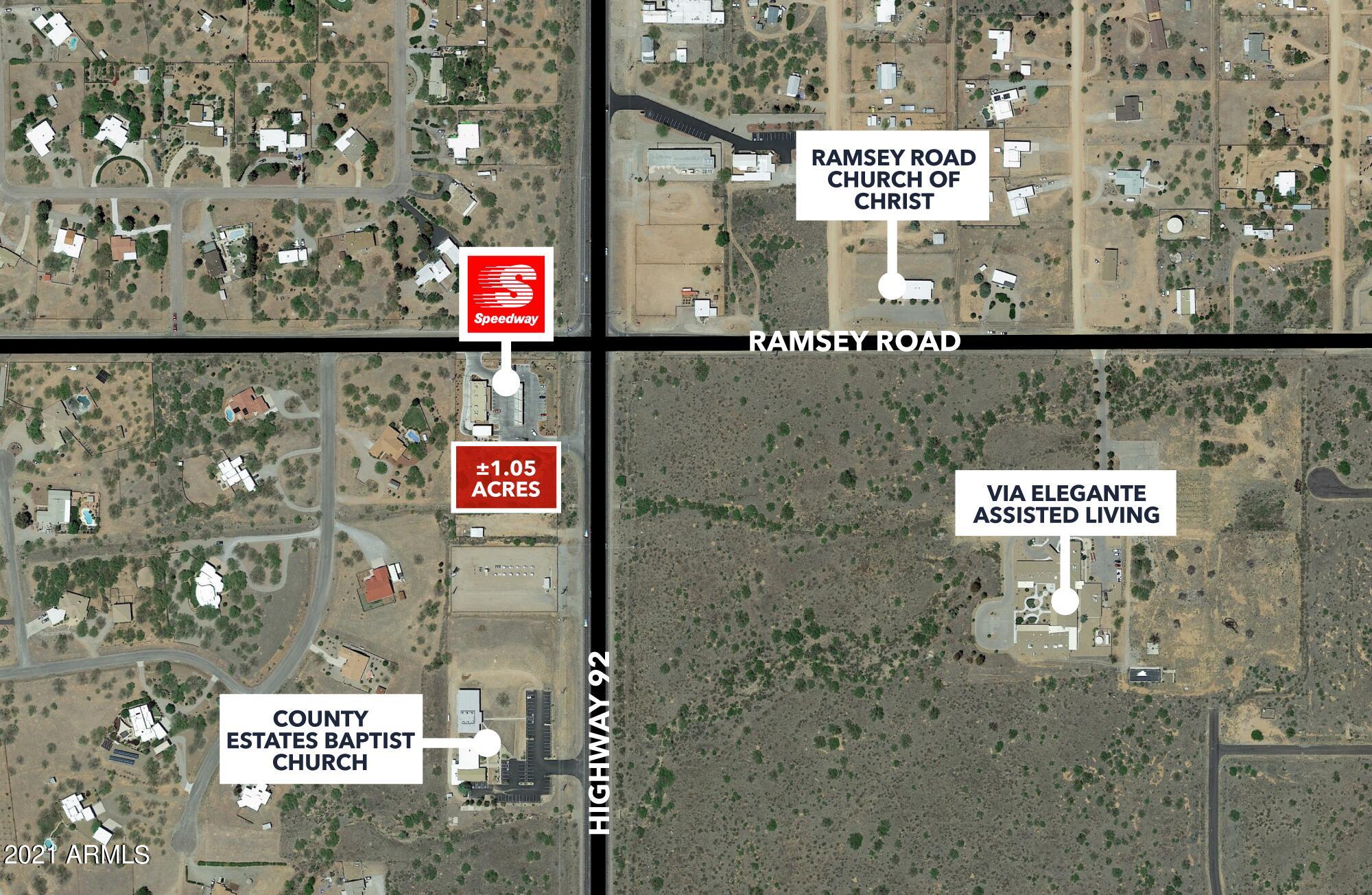 A commercial parcel exceeding one acre in size is currently available for purchase in Sierra Vista/Hereford, AZ. Situated along the prominent Hwy 92 near its intersection with Ramsey Canyon Rd, south of the SWC, the property offers breathtaking views of the Huachuca Mountains and Ramsey Canyon. Its strategic positioning includes close proximity to a Speedway gas station at a lighted intersection corner, ensuring excellent visibility with highway frontage. The flat terrain of the parcel makes it suitable for a variety of businesses and restaurants, presenting a compelling investment opportunity at an appealing rate of $2.75 per square foot. For a comprehensive view of the property, consider exploring the virtual tour provided. Important Note: Buyer to verify ALL specifics on the subject property.  Including but not limited to, zoning, floodplain, topography, hydrology, legal and physical access, and utilities. Buyer to verify the intended use with zoning.  Buyer to verify utility locations, costs, and accessibility. All details provided are for reference only. Please independently verify all information. Any markings or flags on photos and maps are approximate and not professional survey lines. Ask Broker for a list of certified professional engineers and planners to help in this due diligence verification.