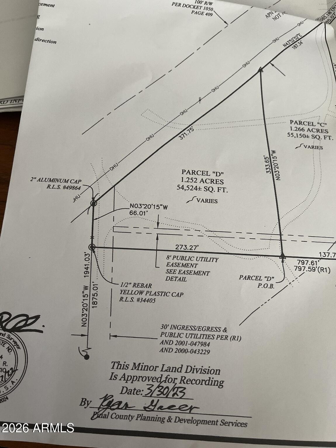 A PORTION OF LOT 1 OF BOOK 3 OF SURVEYS, PAGE 423 - Land