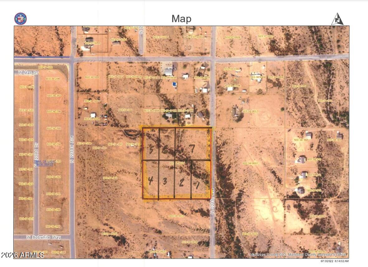 Experience Arizona living on this 9.6-acre Wittmann lot with stunning mountain views, colorful sunsets, and clean desert air. Ideally located just 3 miles from Highway 60 and minutes from Highway 303, with growth and development in every direction--perfect for a small developer.