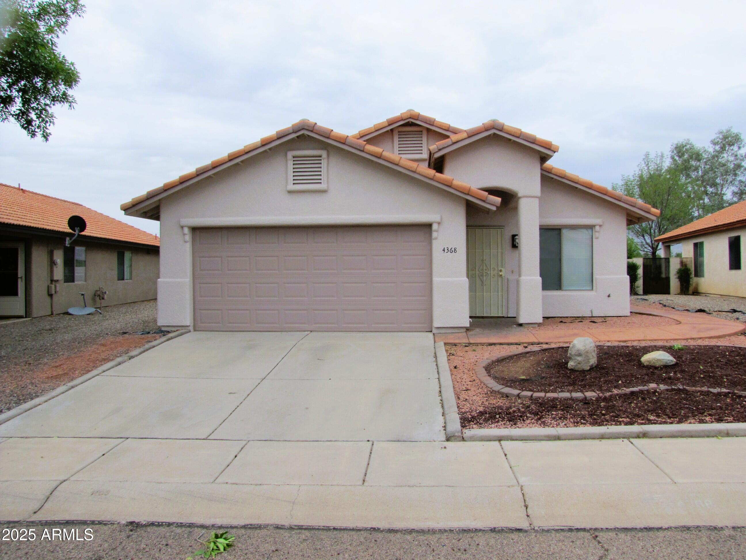 This well-maintained, 3BR/2BA/2CG, 1,390 sq.ft. home in Sierra Vista, AZ is minutes from Ft. Huachuca, shopping, schools and Canyon Vista Medical Center. The property has all wood-look tile thoughtout the home. The property has a washer and dryer and central A/C.  Enjoy your evenings out on the back patio with a fire and a view of the Huachuca Mountains.