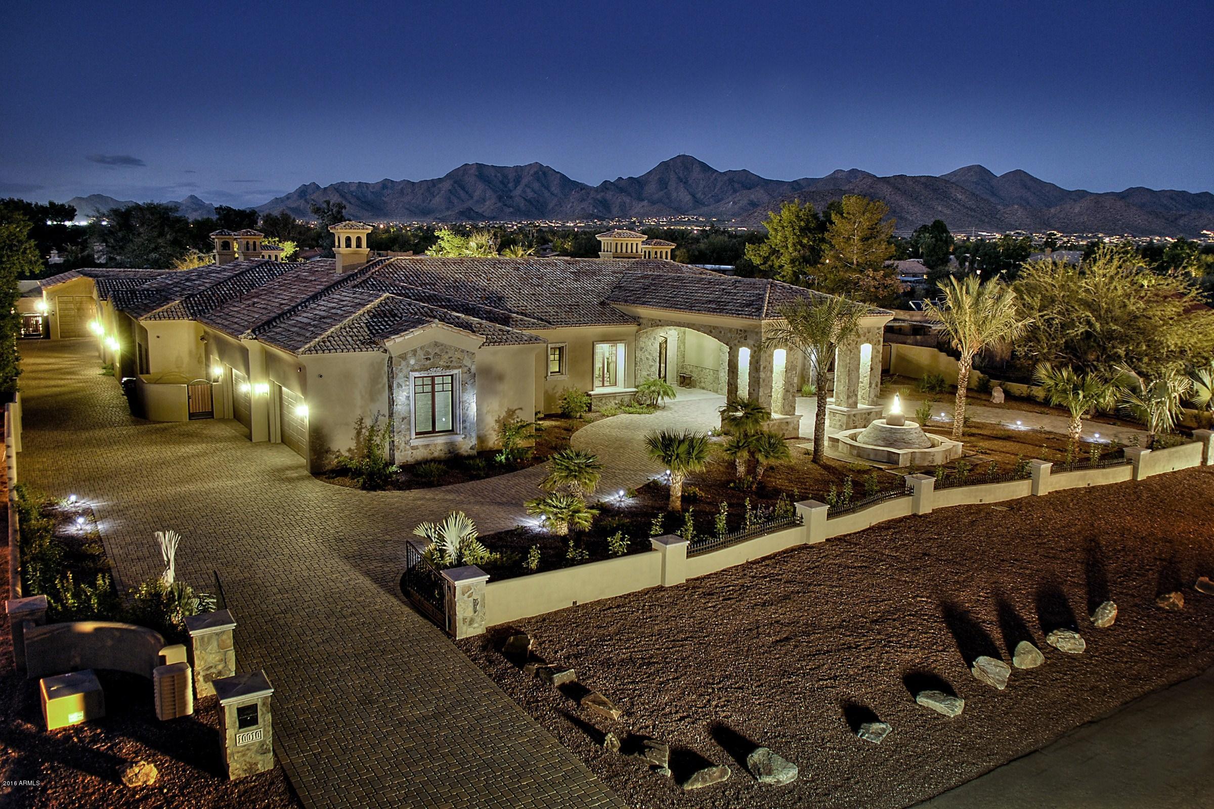 Luxurious, Green LEEDS Certified North-South positioned Scottsdale Residence with some of the best views in all of Cactus Acres. This was built for the Builder and By the Builder, no expense spared, the best materials from it's foundation, framing, insulation, mechanicals, appliances, flooring, cabinetry, window and door package, Iron Gates, Front Door, Water features and Pool, Oasis Front and Backyard Landscaping, Roofing and detached Guest Home plus parking facilities. Homes grand curb appeal is timeless and its back yard is extremely private and spectacular with views of the McDowell Mountains, totally fenced and electronically secured (See Document File for itemized features). Should quality matter, make that appointment today. Homes MOTION VIDEO shall be uploaded by late next week.