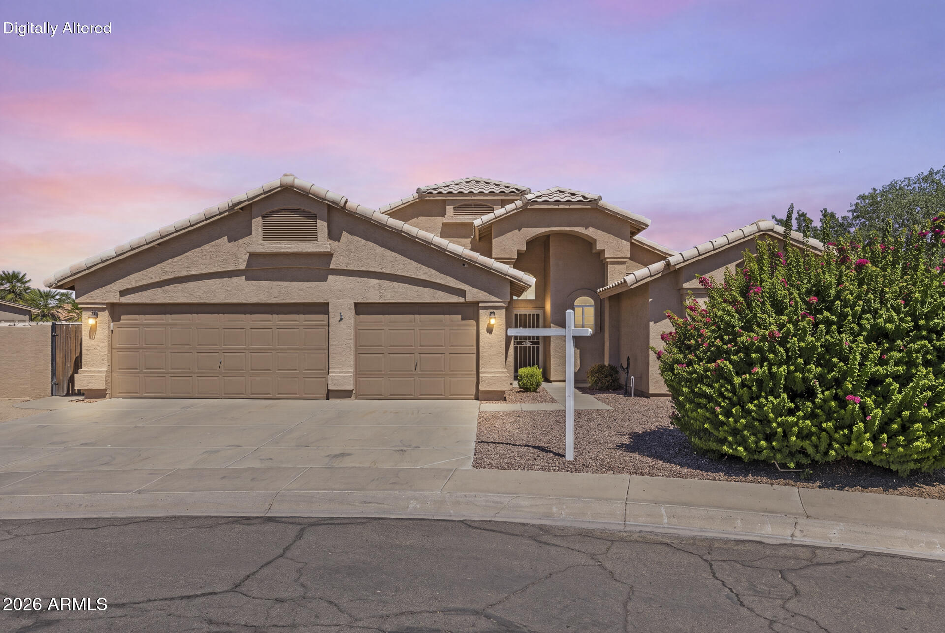 HUGE 14,500 SQ/FT LOT WITH POOL AND NO HOA! This spacious 4 bed / 2 bath home delivers the room, value, and lifestyle you've been searching for! As soon as you enter the home, you'll see a large formal living and dining area with tons of natural light. Pass through to the kitchen and you will find quartz countertops + a center island, and ample storage, while the refrigerator, washer, and dryer are included for added convenience. Also in the great room is a spacious family room with a gas fireplace and French doors to the backyard. The split floor plan provides privacy for the primary suite, which features a full bath, walk-in shower, and generous space to unwind. In the expansive backyard, there's low-maintenance landscaping with artificial turf, a garden, a fenced-in pool, and a covered patio with plenty of room for entertaining. With a massive lot and NO HOA restrictions, this property offers endless possibilities!